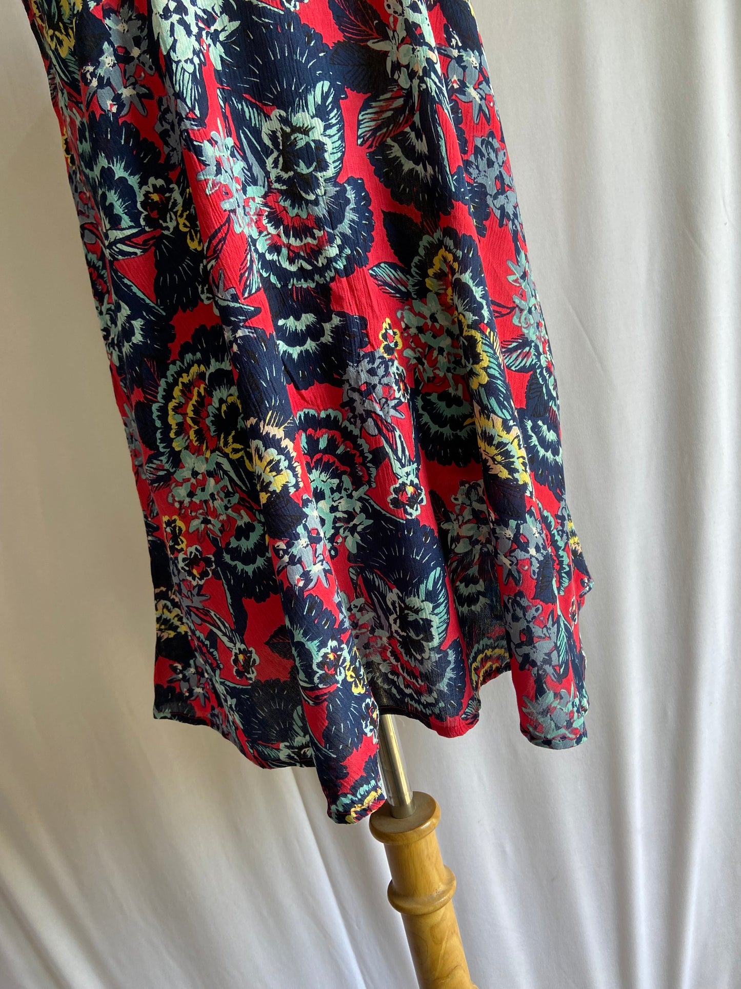 Boho Floral Print Lace-Up Sleeveless Mini Dress