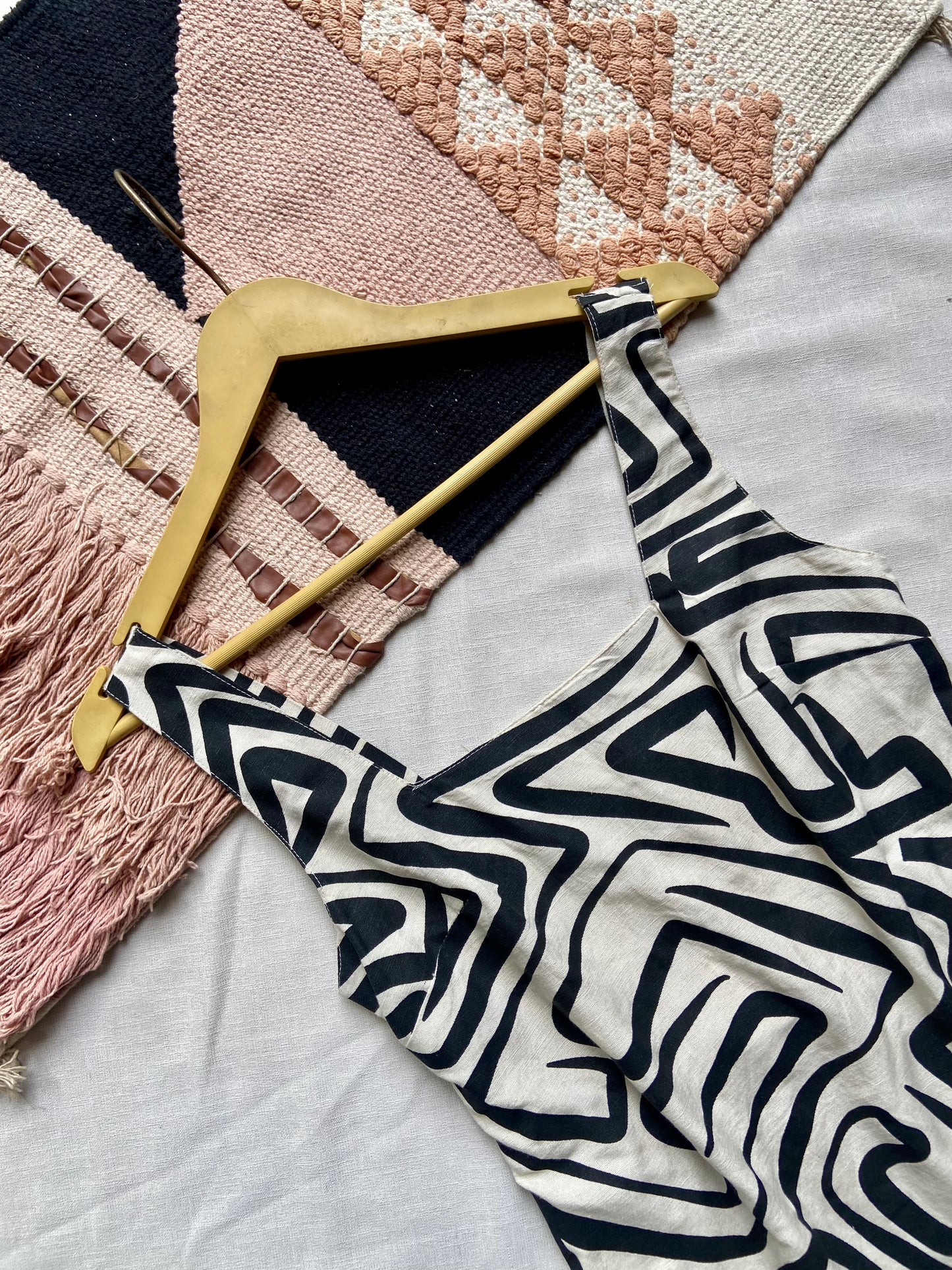 Abstract Print Sleeveless Mini Dress