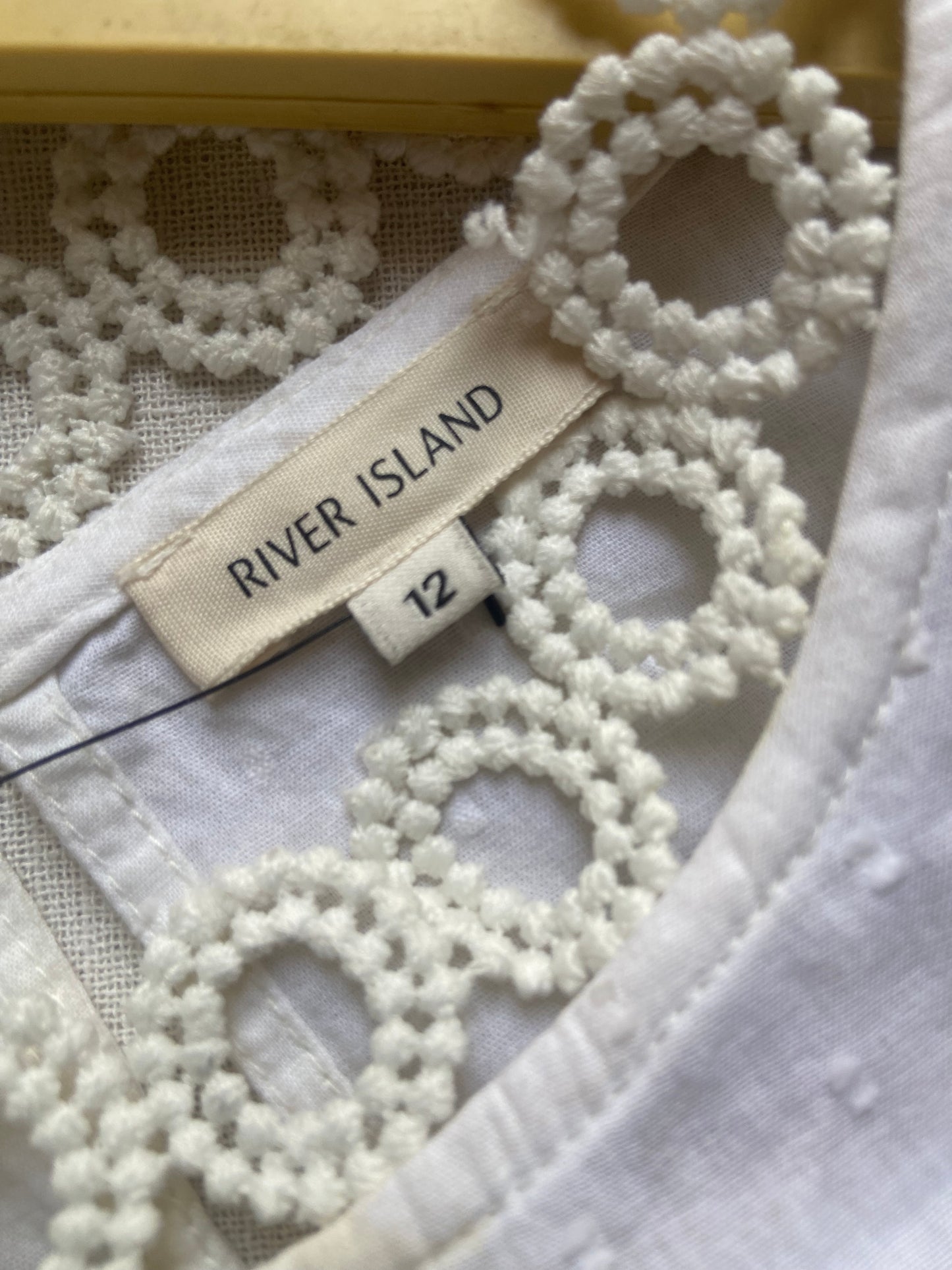 White Cotton Lace-Trimmed Dress for Girls