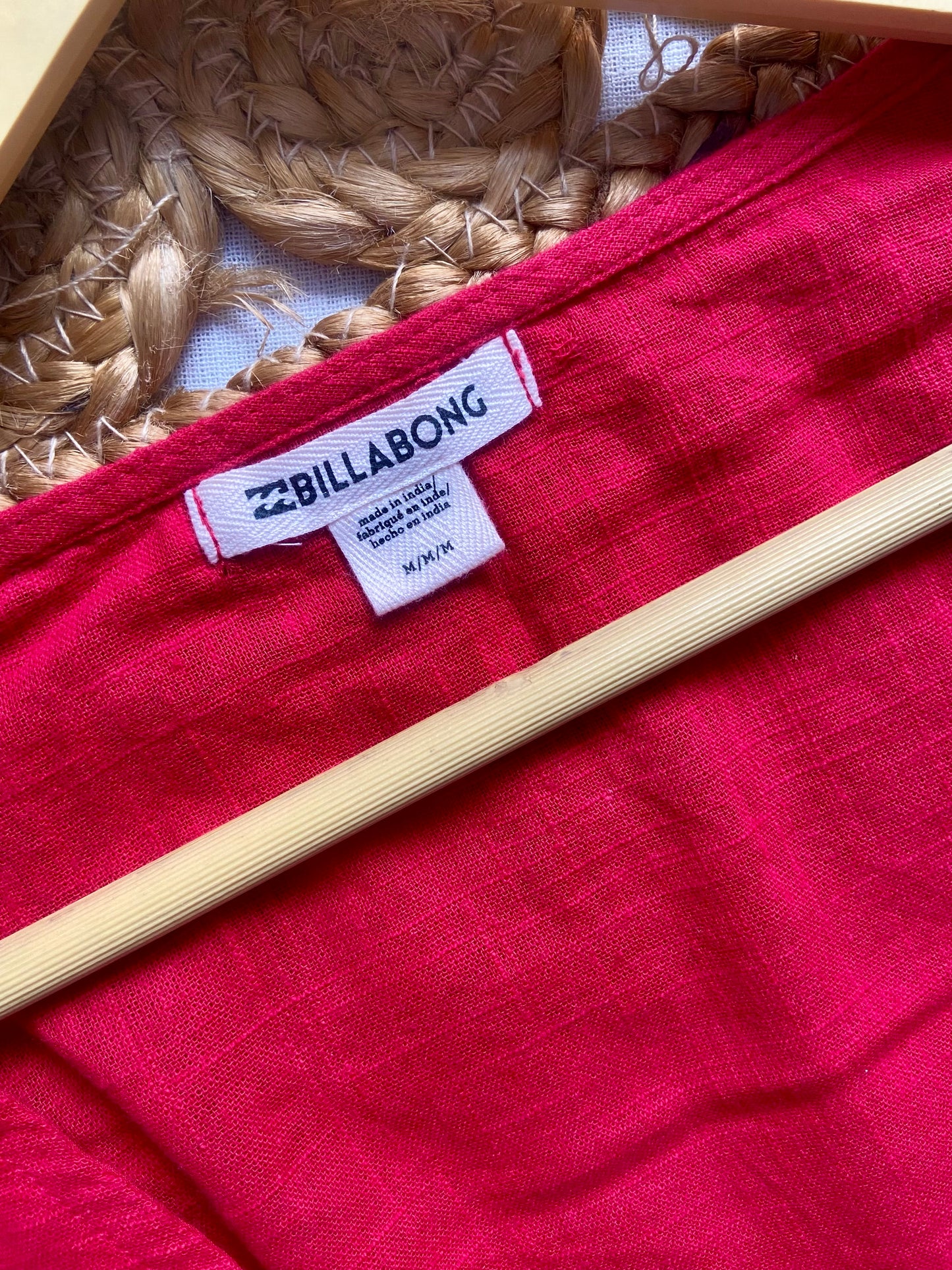 Women’s Red Ruffle Hem Romper with Long Sleeves