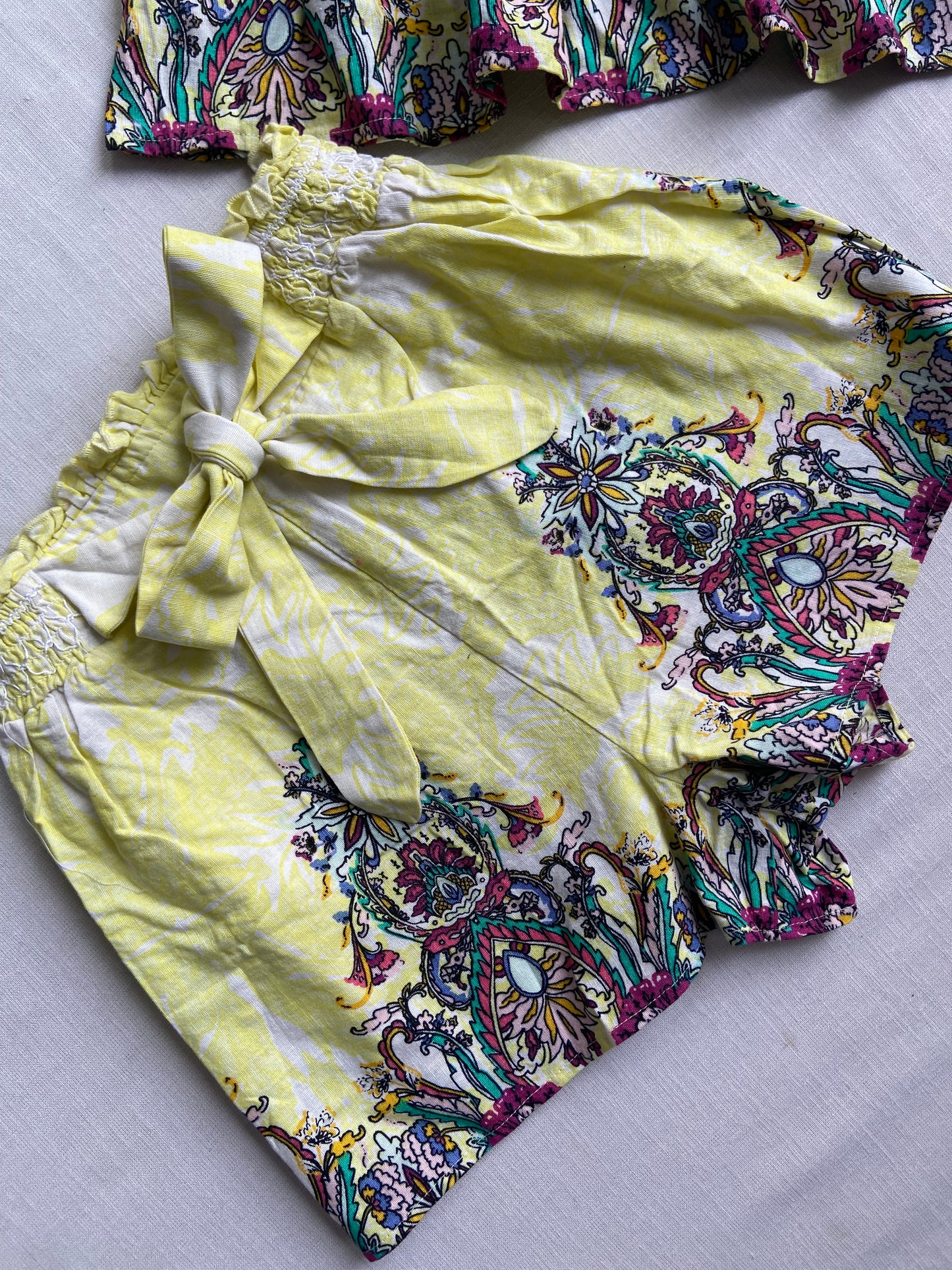 Yellow boho floral coord set