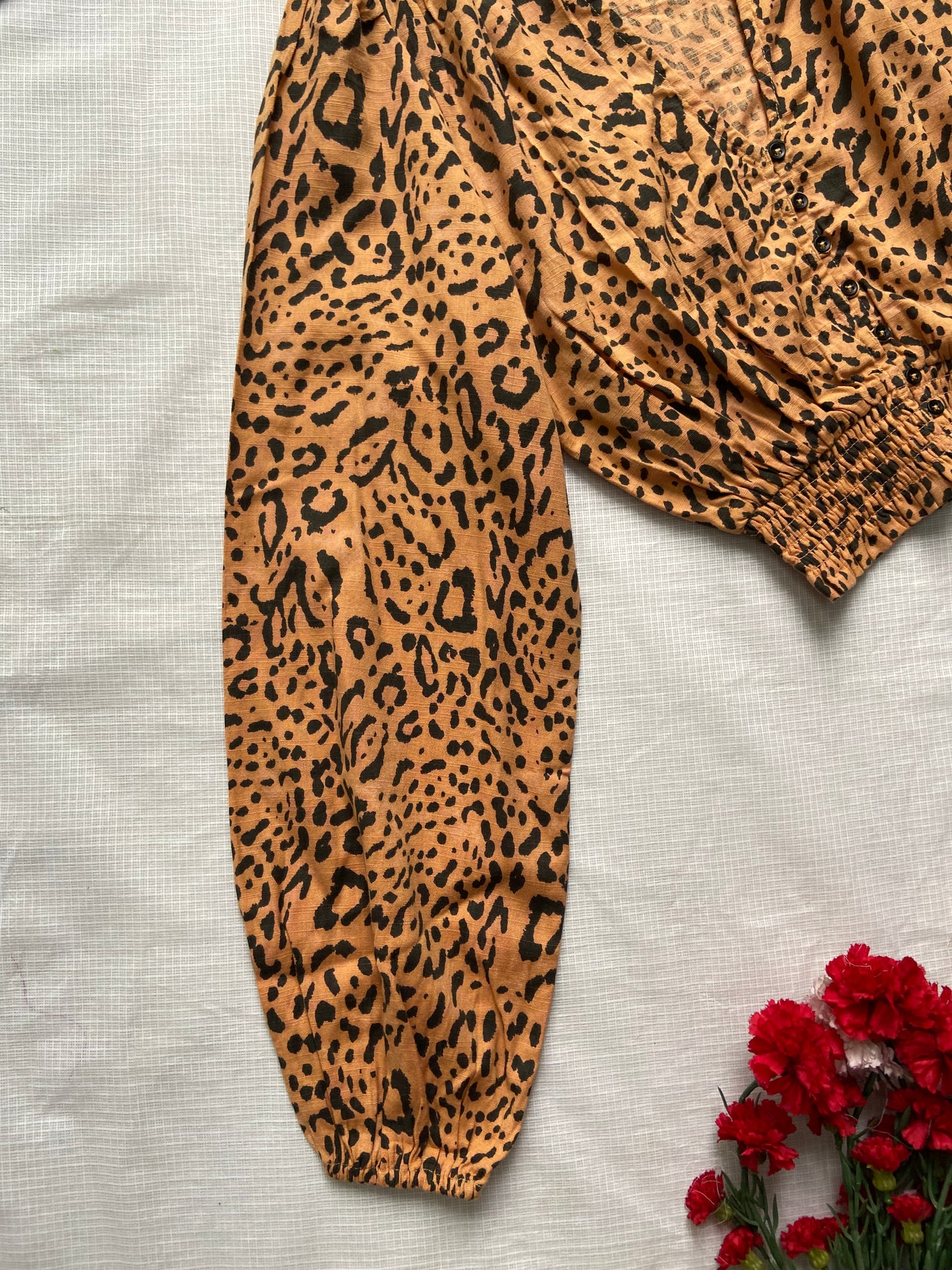 Women's Leopard Print V-Neck Blouse
