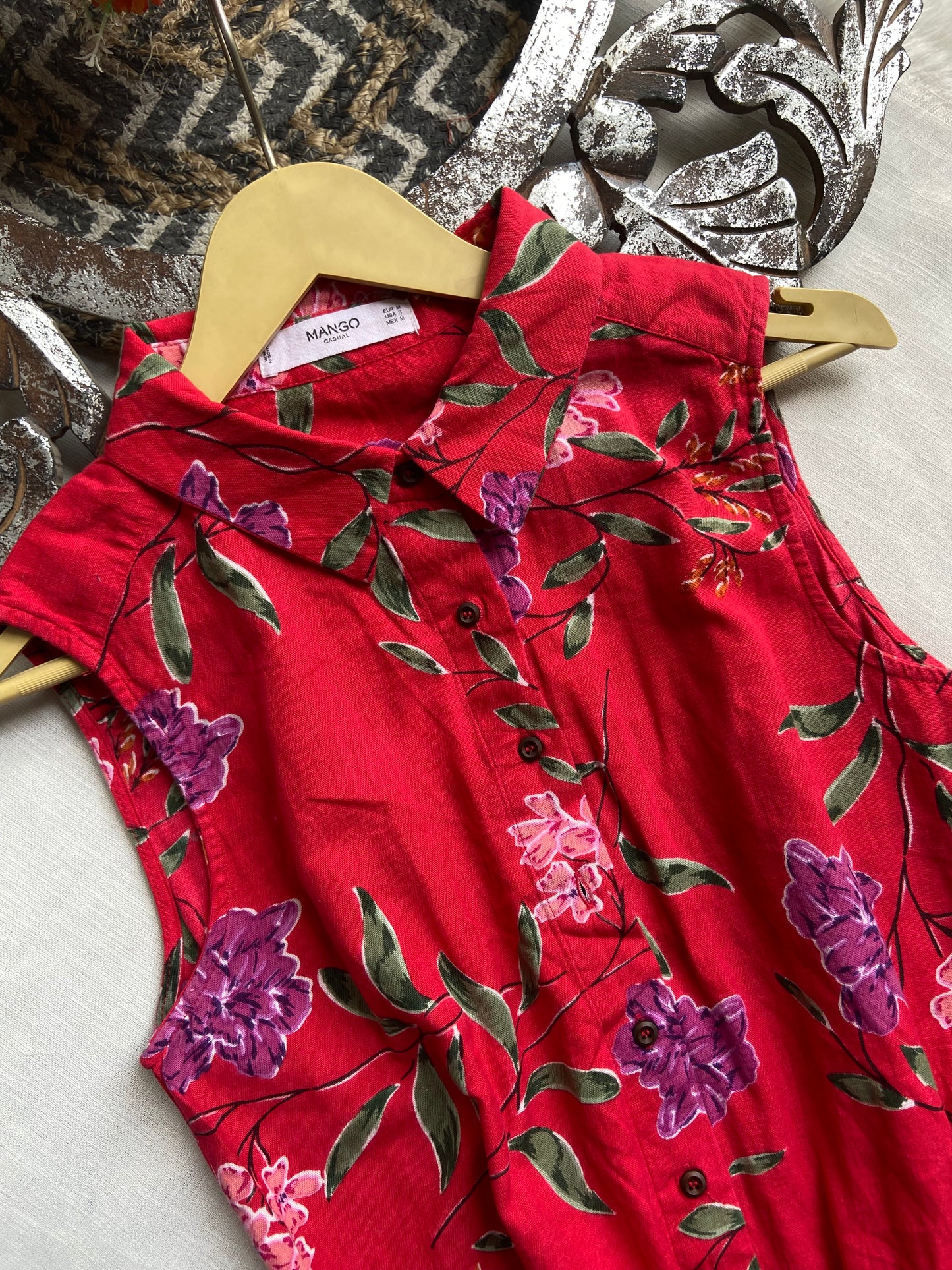 Red Floral Romper