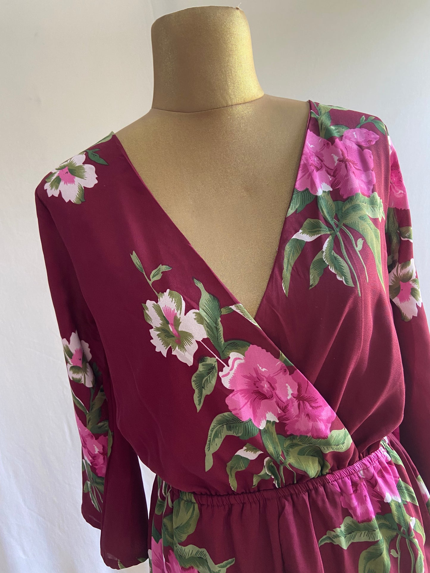 Women's Floral Wrap V-Neck Romper