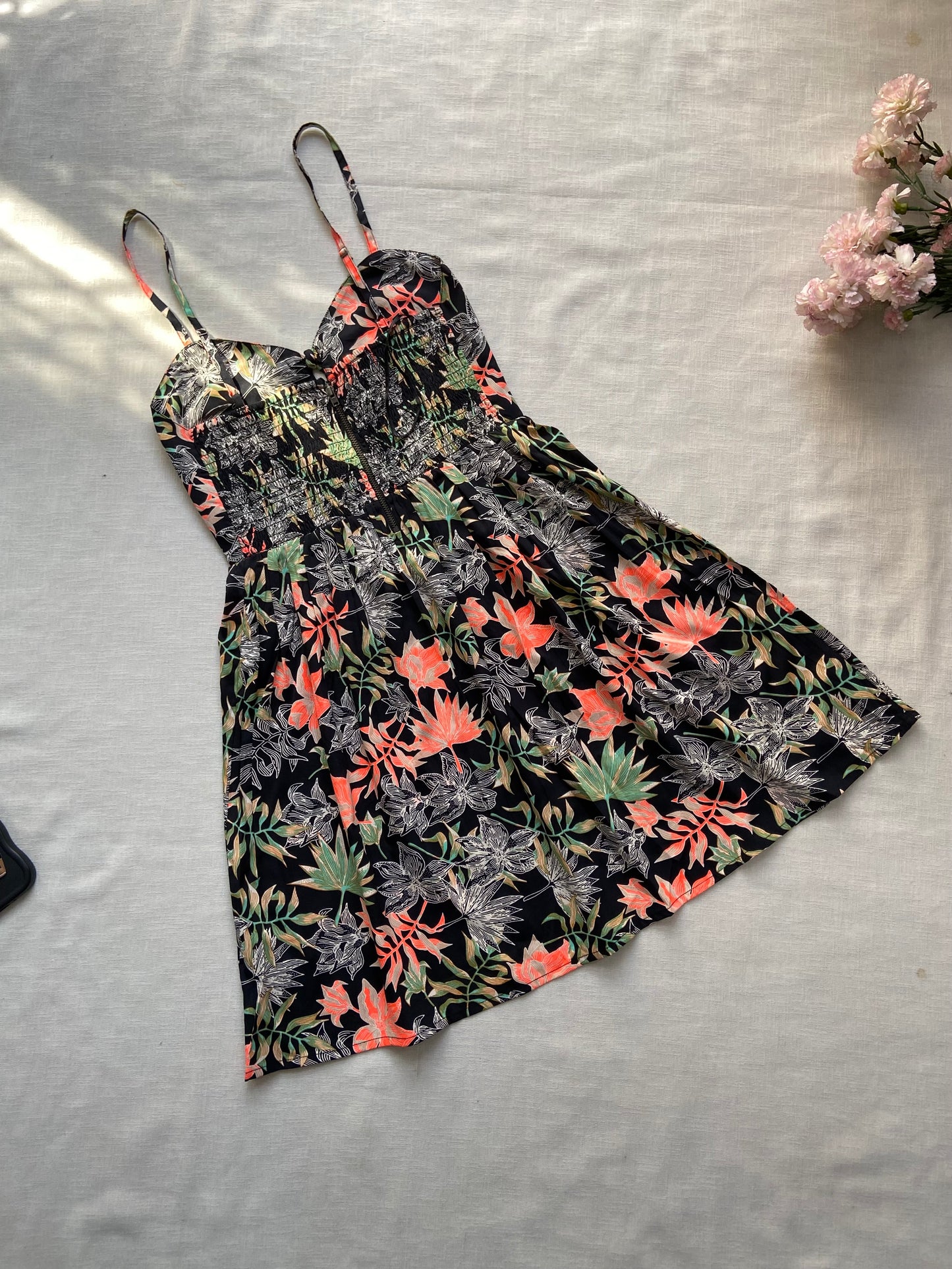 Black Floral Mini Dress
