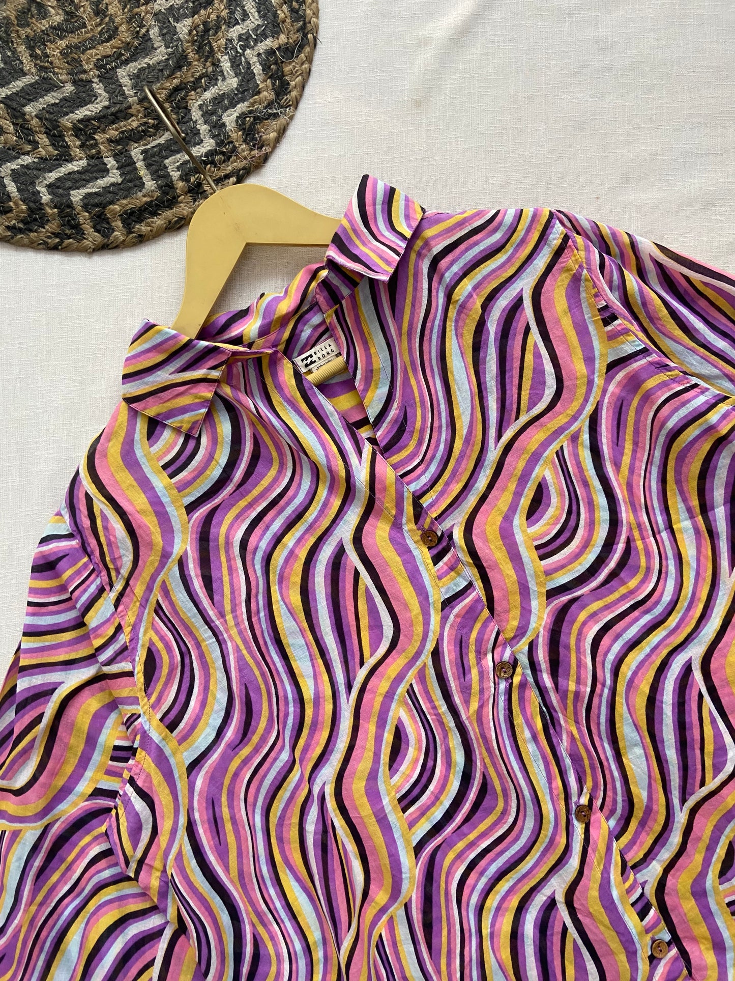 Retro Swirl Print Shir
