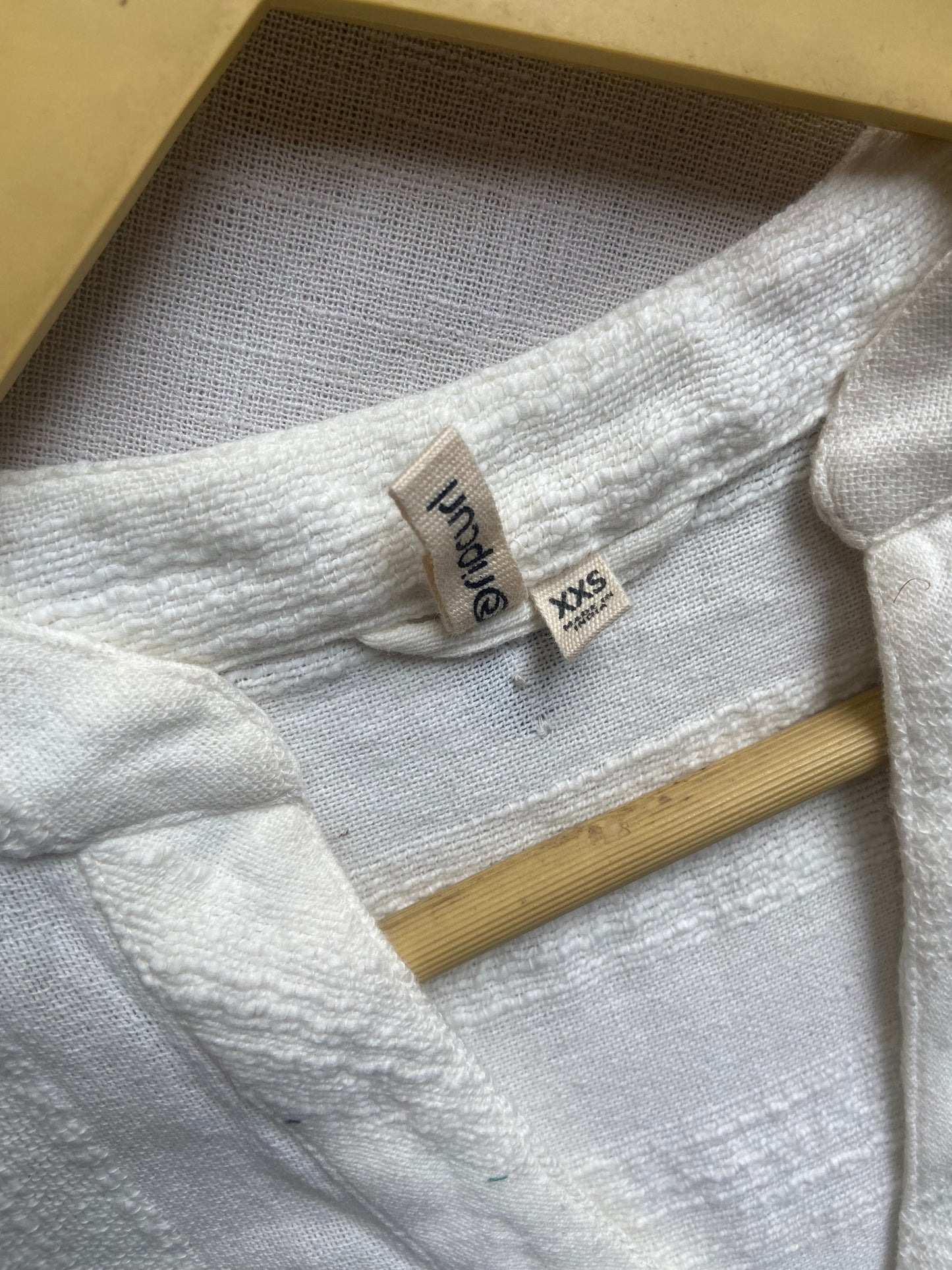 White Cotton Long Sleeve Textured Shirt for Women