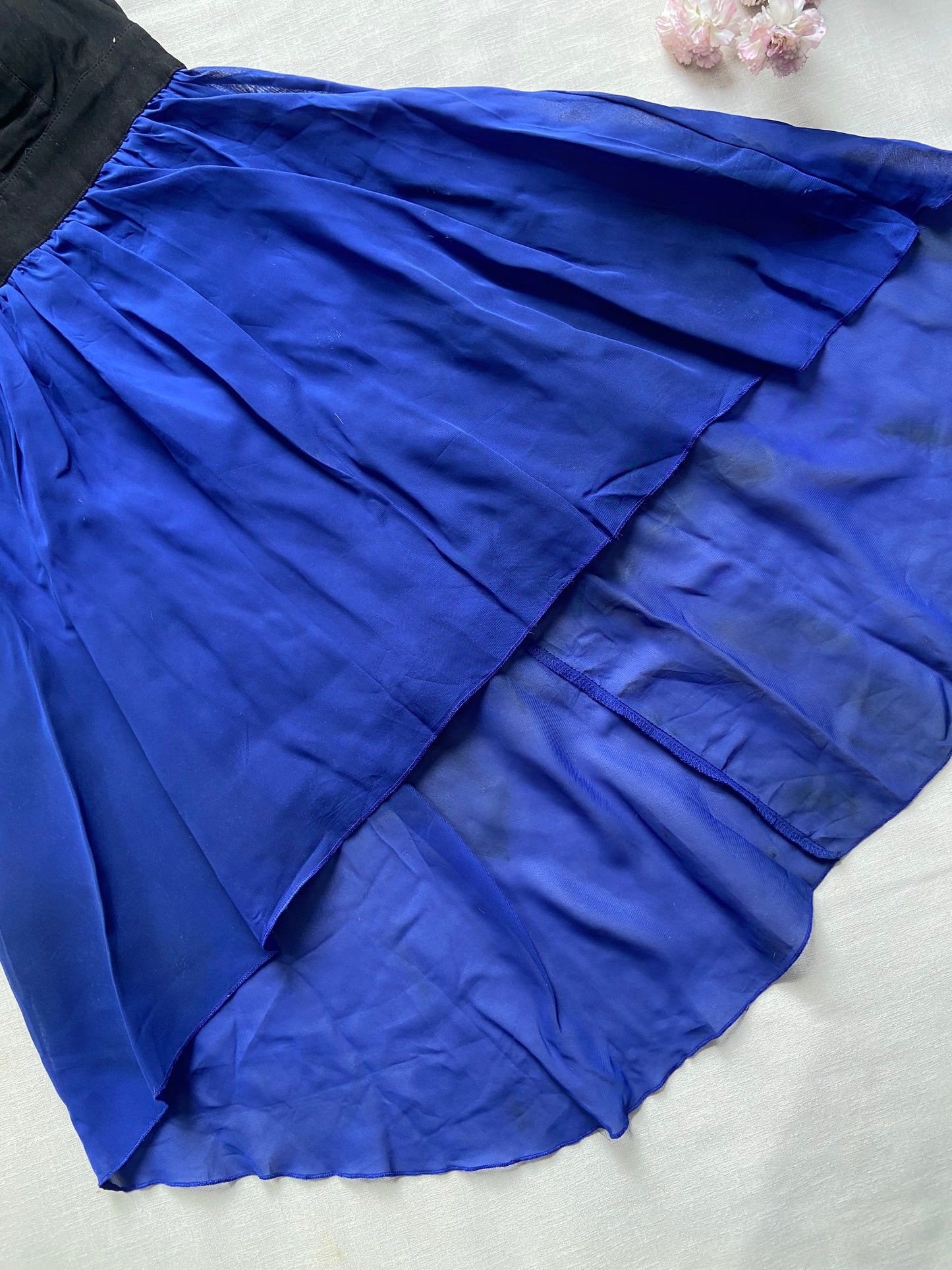 Blue And Black High Low Mini Dress