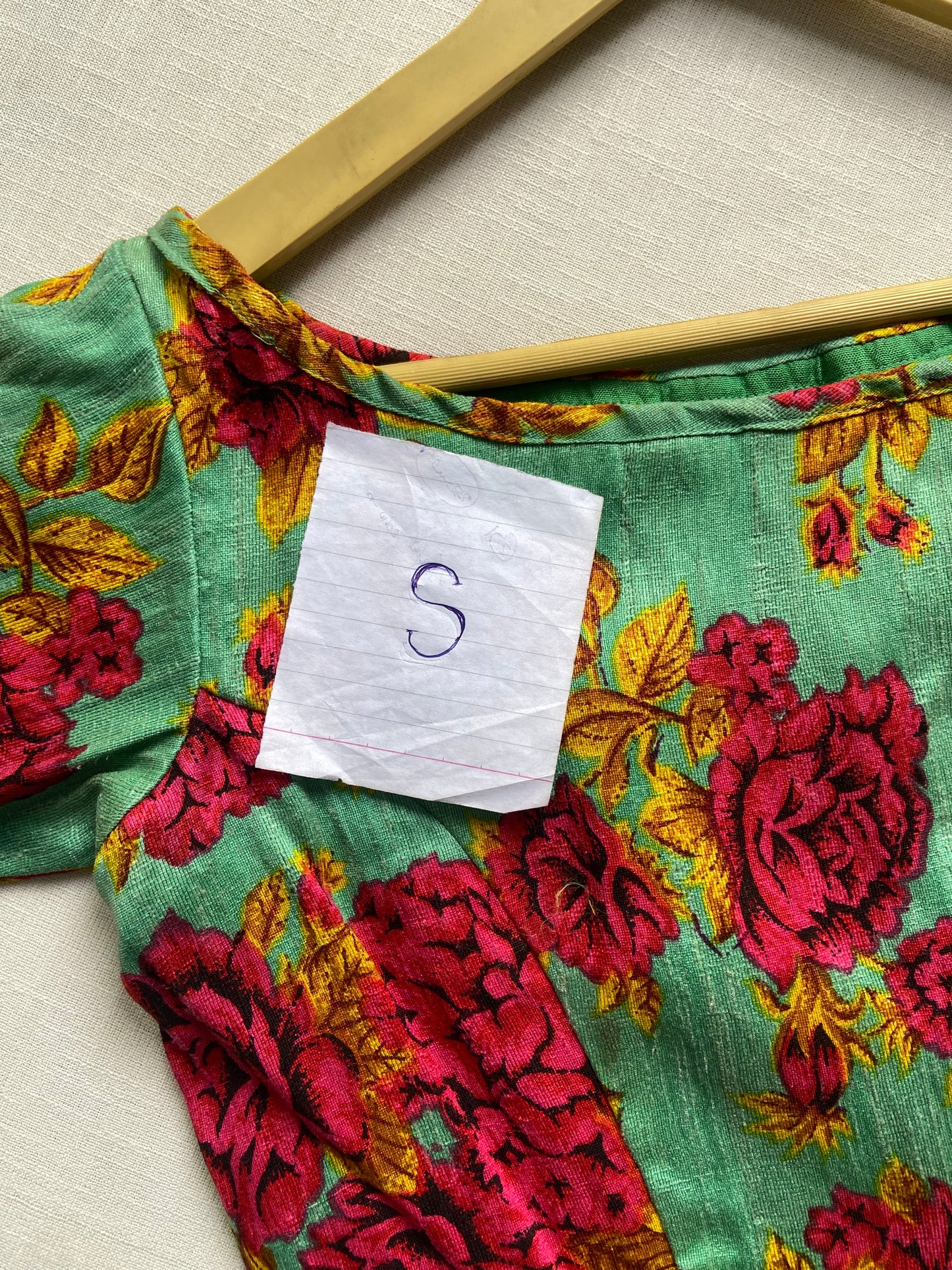 Green And Red Floral Blouse