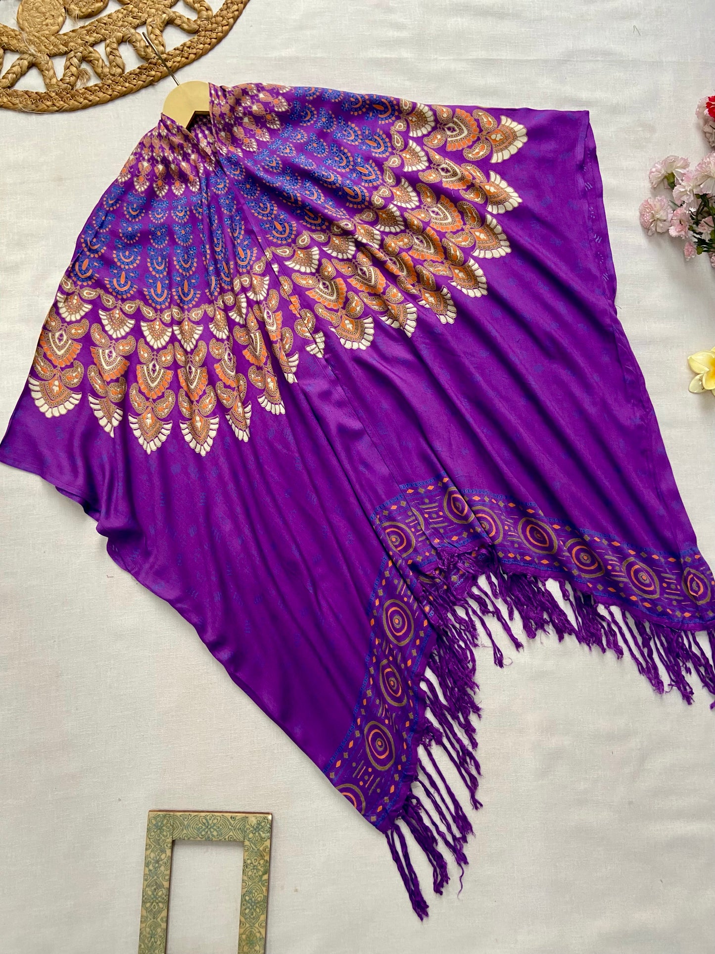 PURPLE BOHO MIDI LENGTH SHRUG