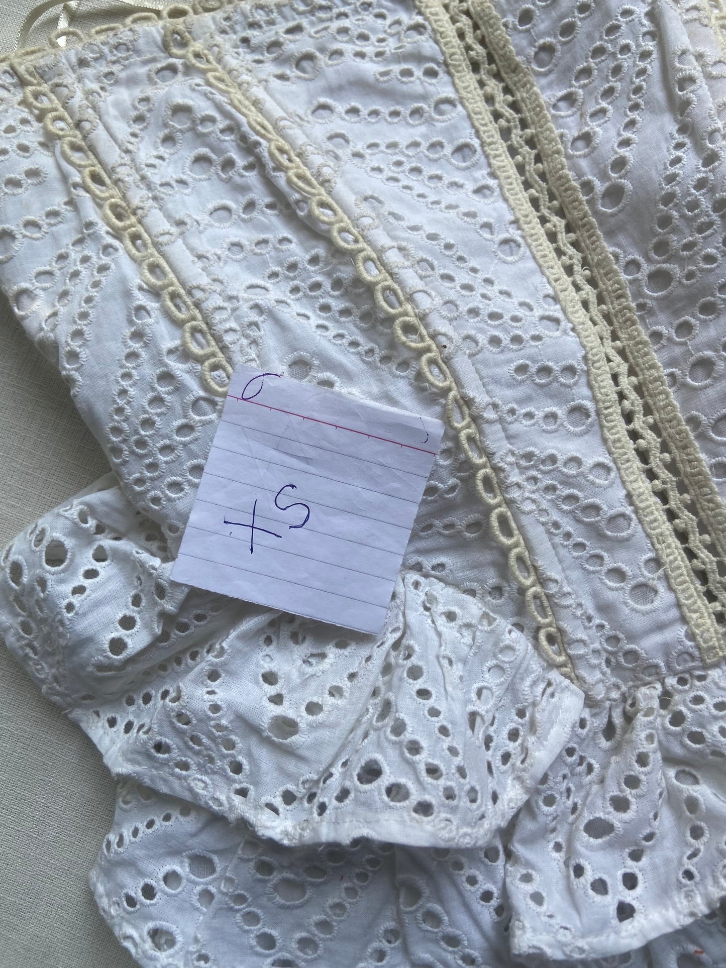 White Eyelet Lace Ruffle Tube Top