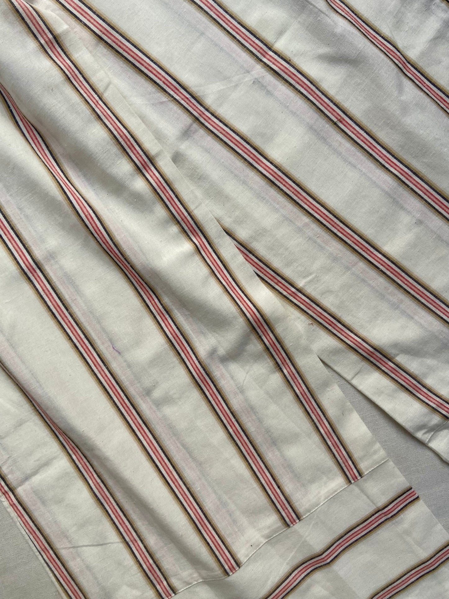 Women’s White Striped Wide Leg Pants with Elastic Waist