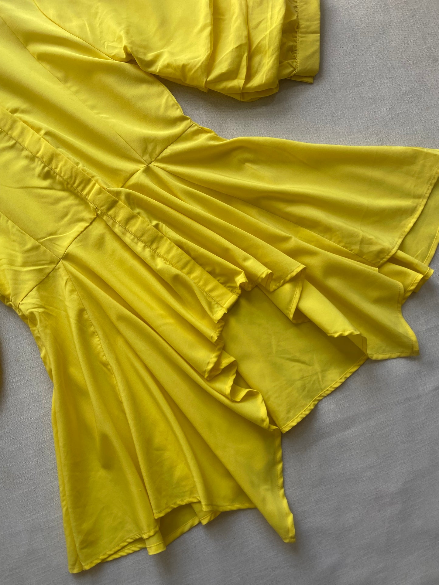 Yellow Full Sleeve Mini Dress