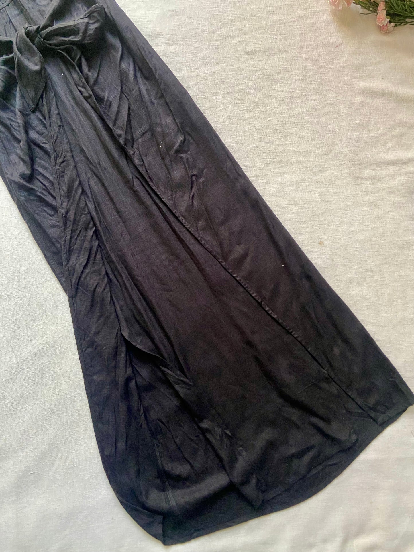 Black V Neck Beach Maxi Dress