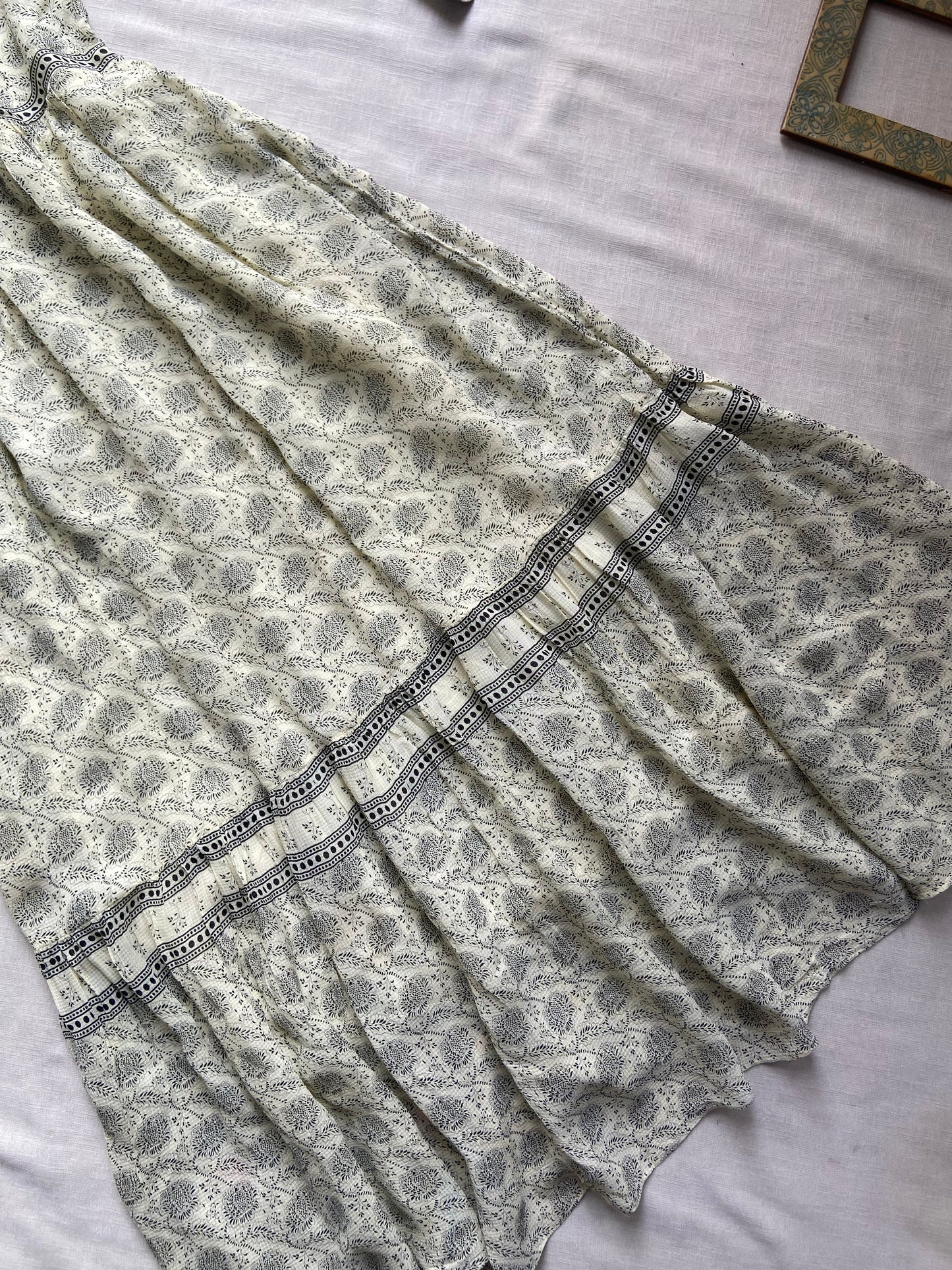 White printed boho maxi dress