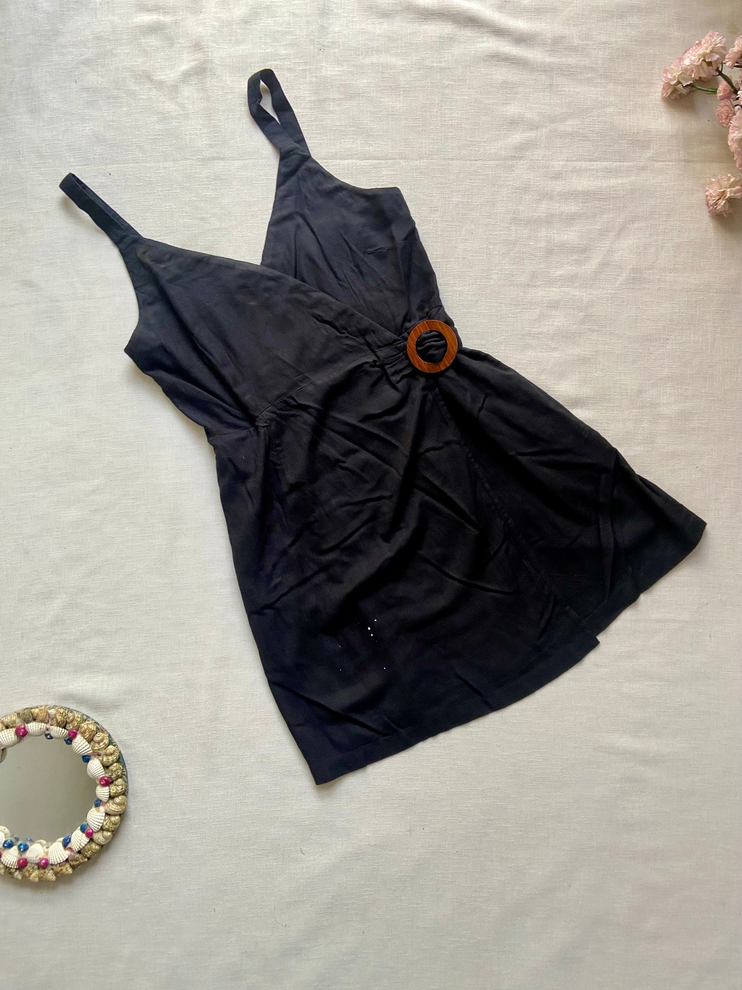 Black Wrap Mini Dress