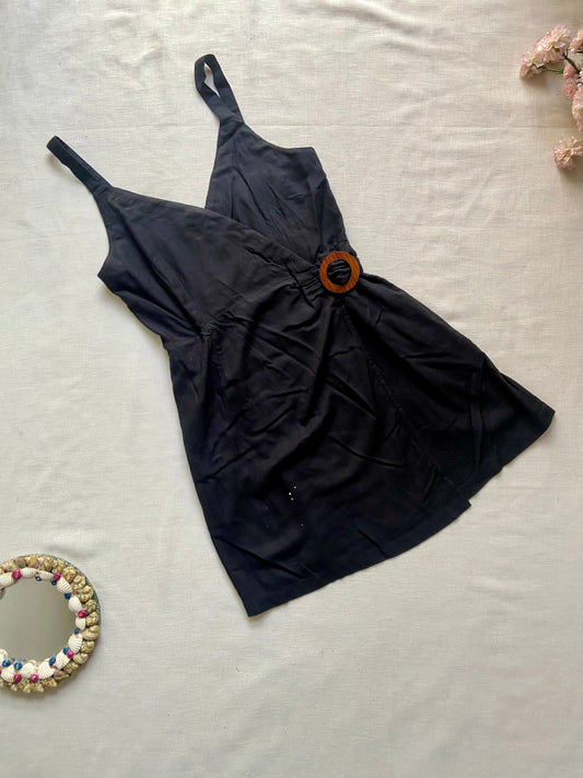 Black Wrap Mini Dress
