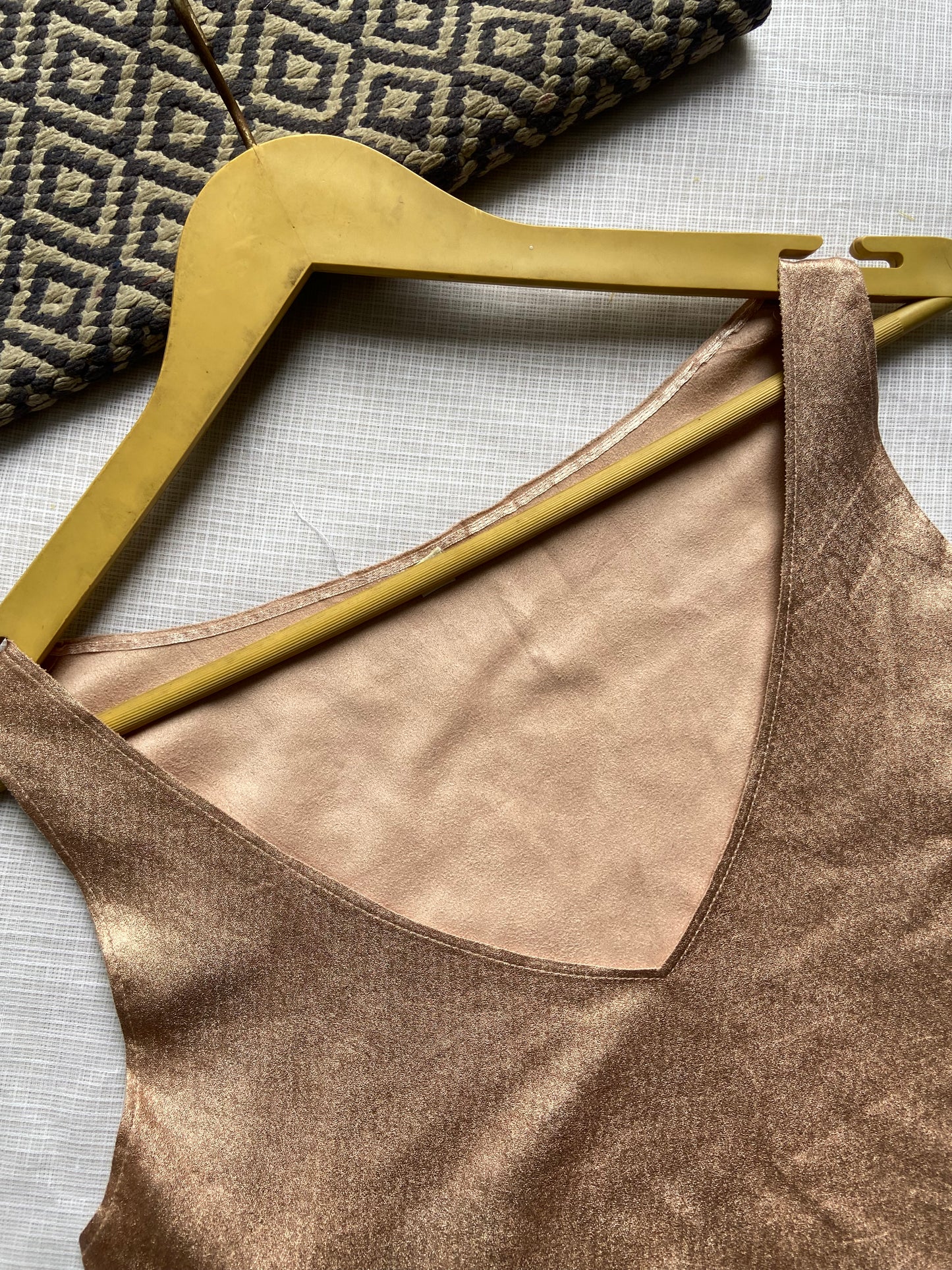 Shimmer Ruffle Hem Sleeveless Party Top