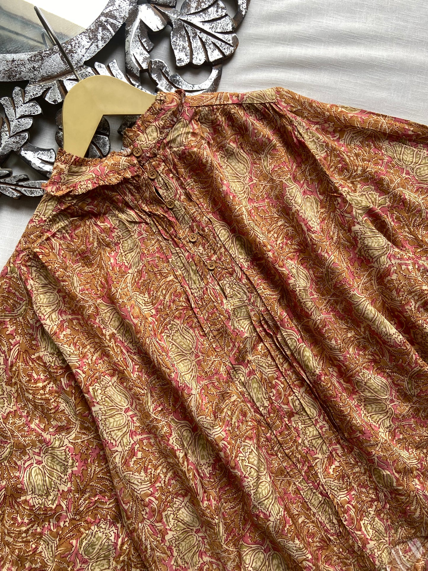 Mustard Full Sleeve Floral Top