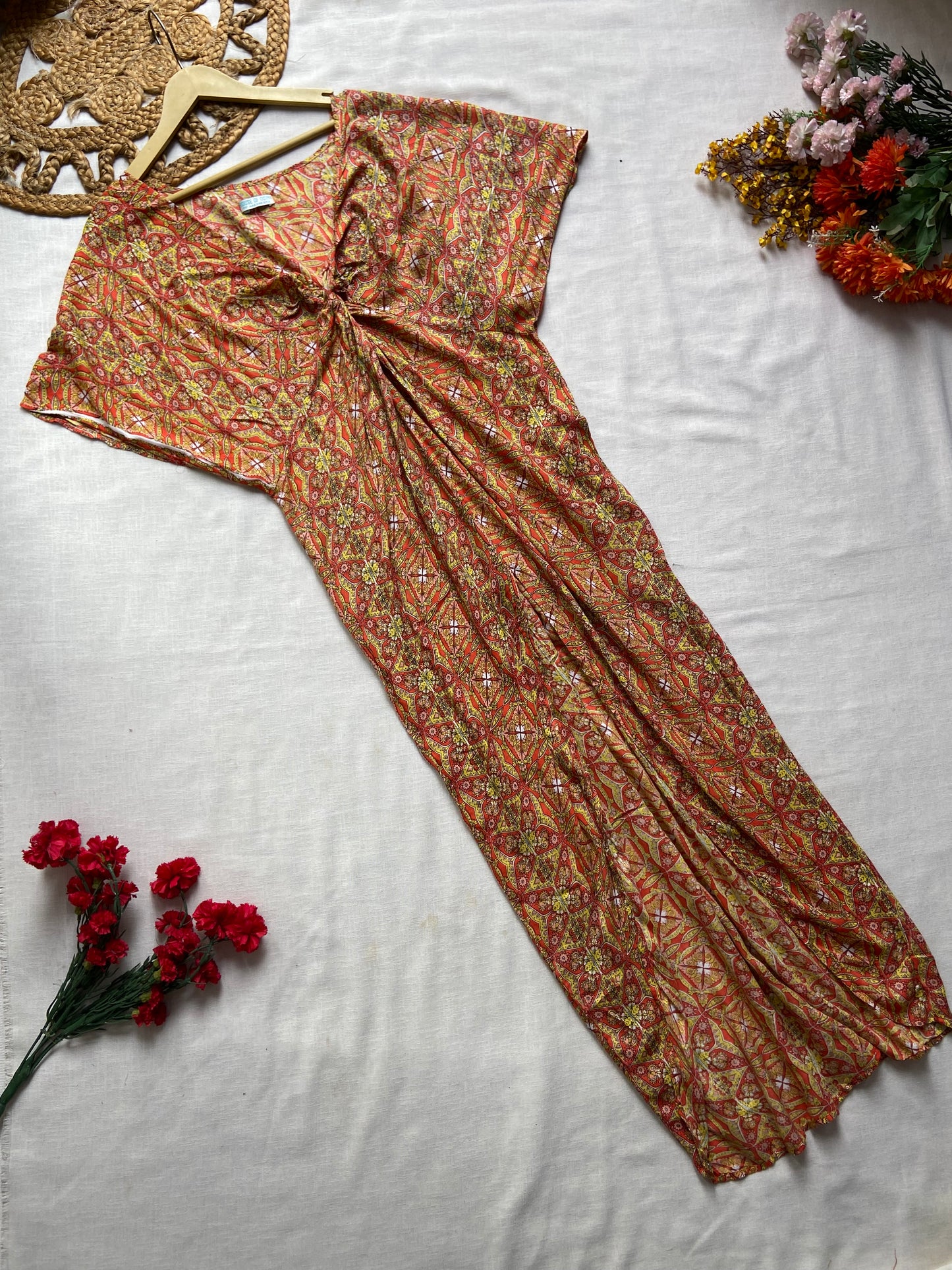 Bohemian Printed Kaftan Maxi Dress