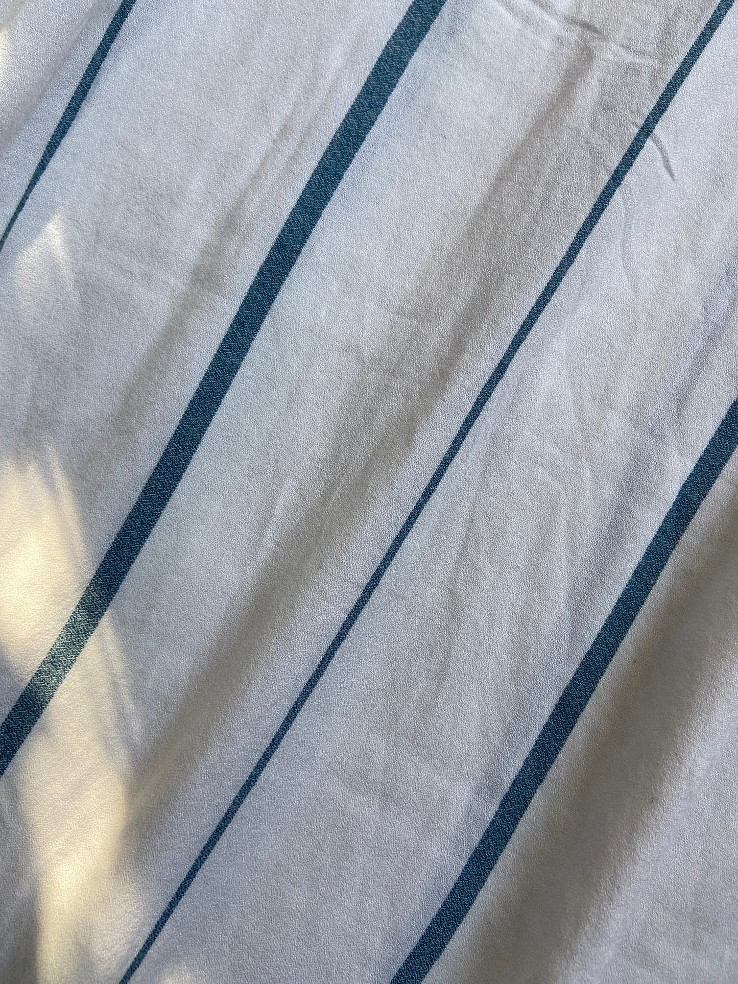 Women's White Striped A-Line Midi Skirt with Bow Belt