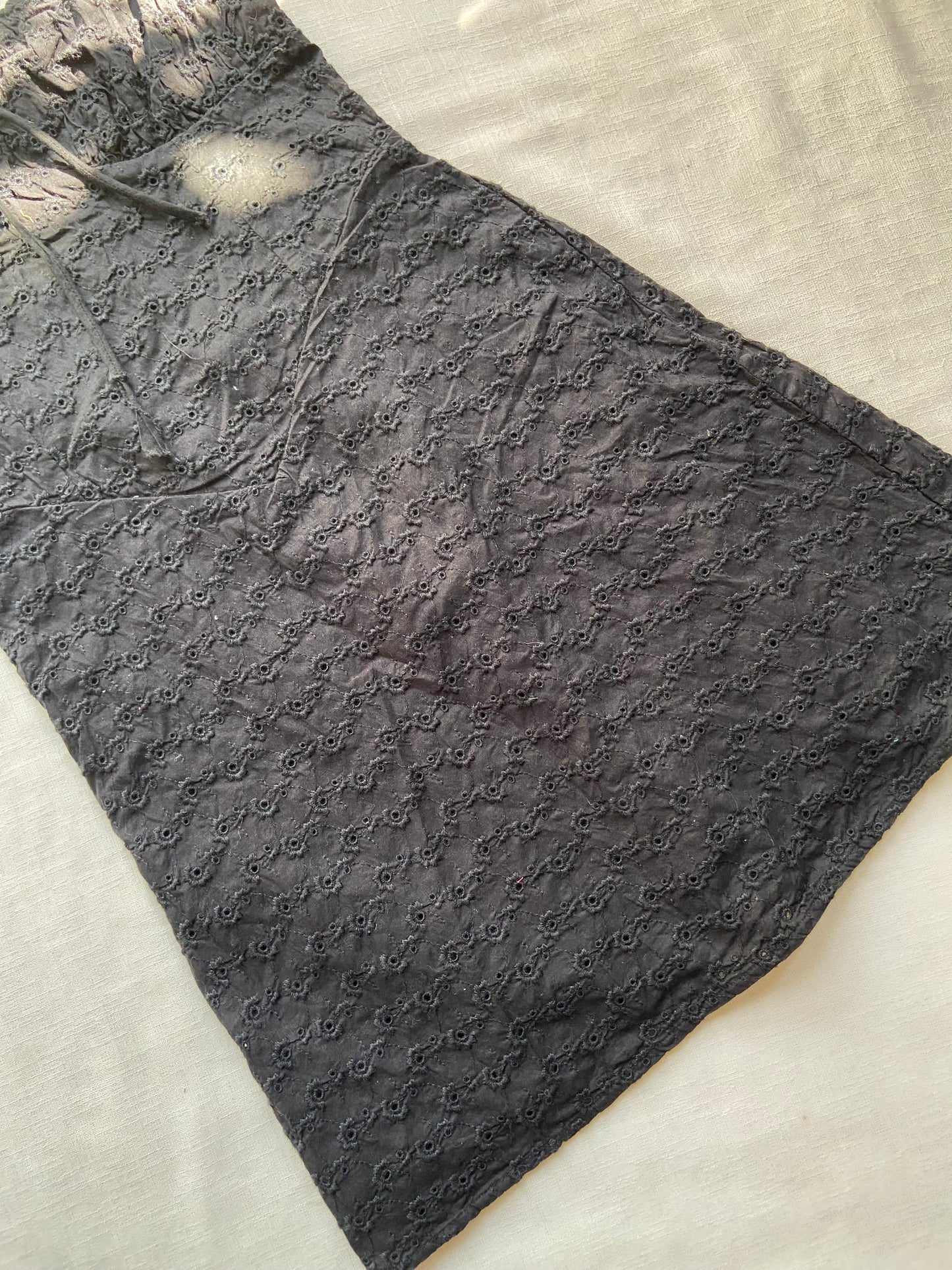 Black Lace Puff Sleeve Mini Dress