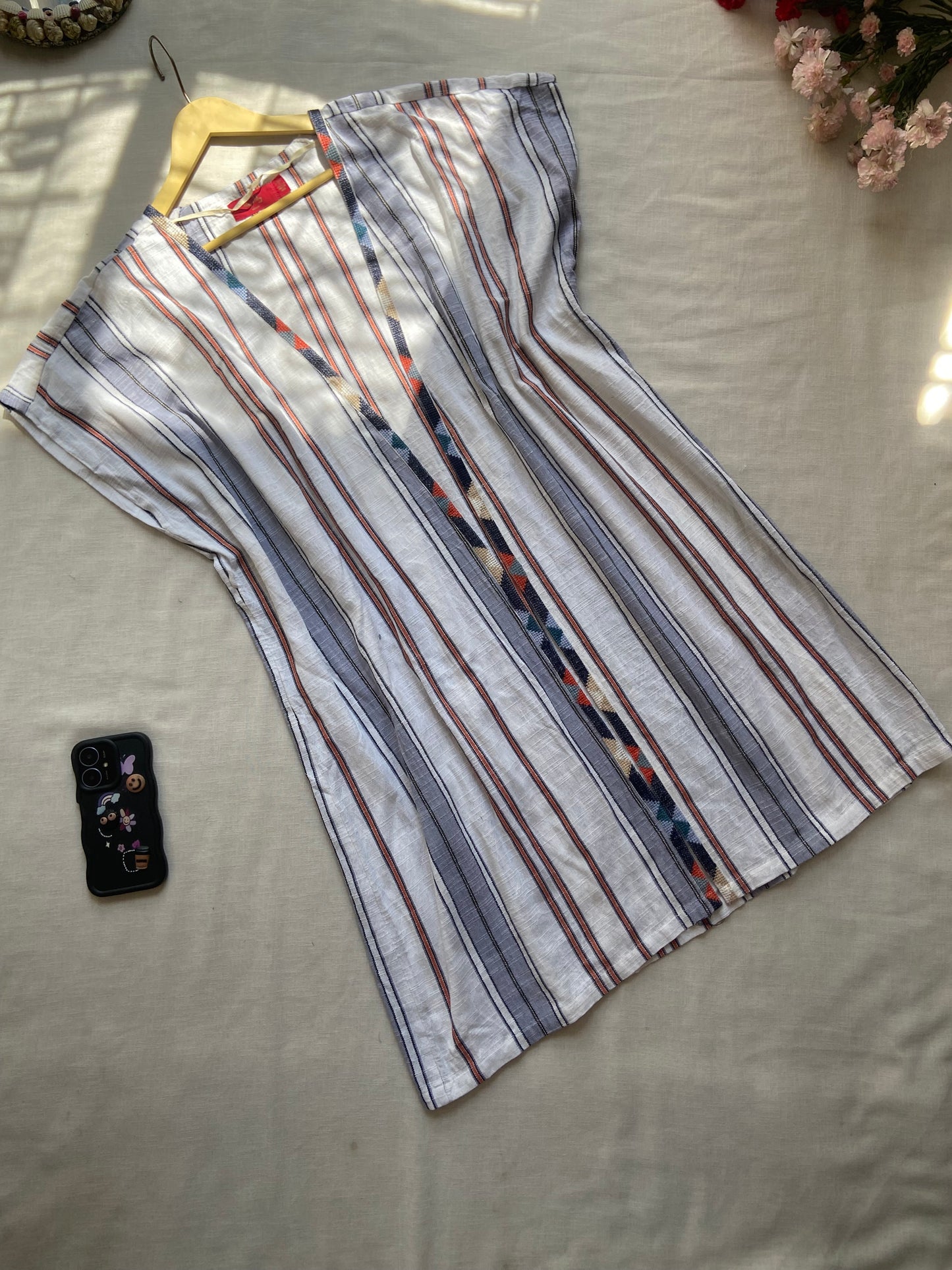 Women's Striped Cotton Kaftan Top