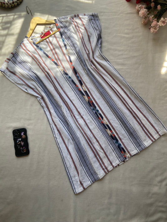 Women's Striped Cotton Kaftan Top
