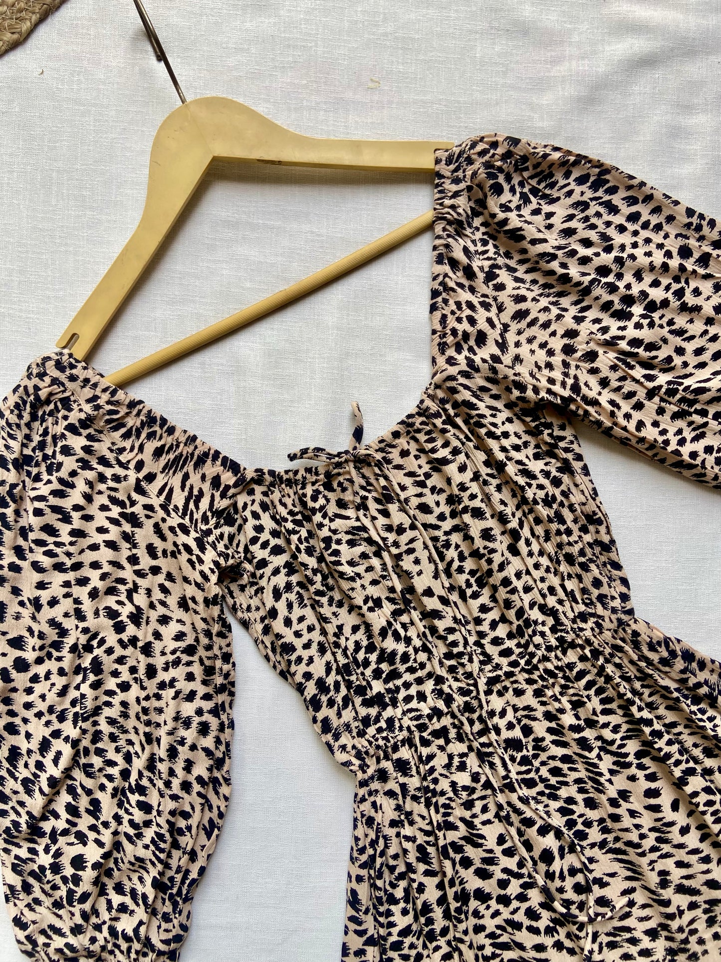 Animal Print Cotton Mini Dress