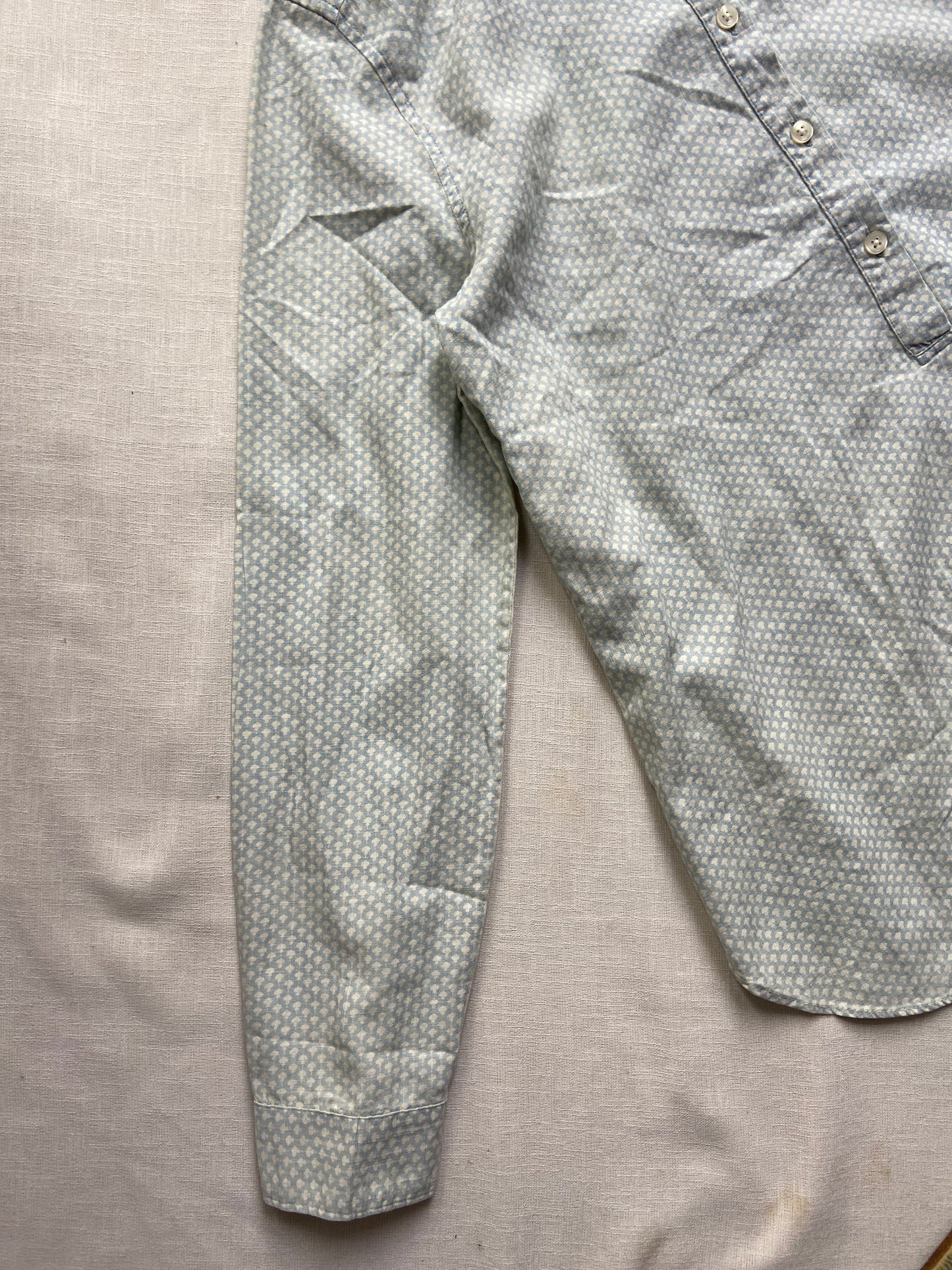 Ice Blue Printed Shirt Top