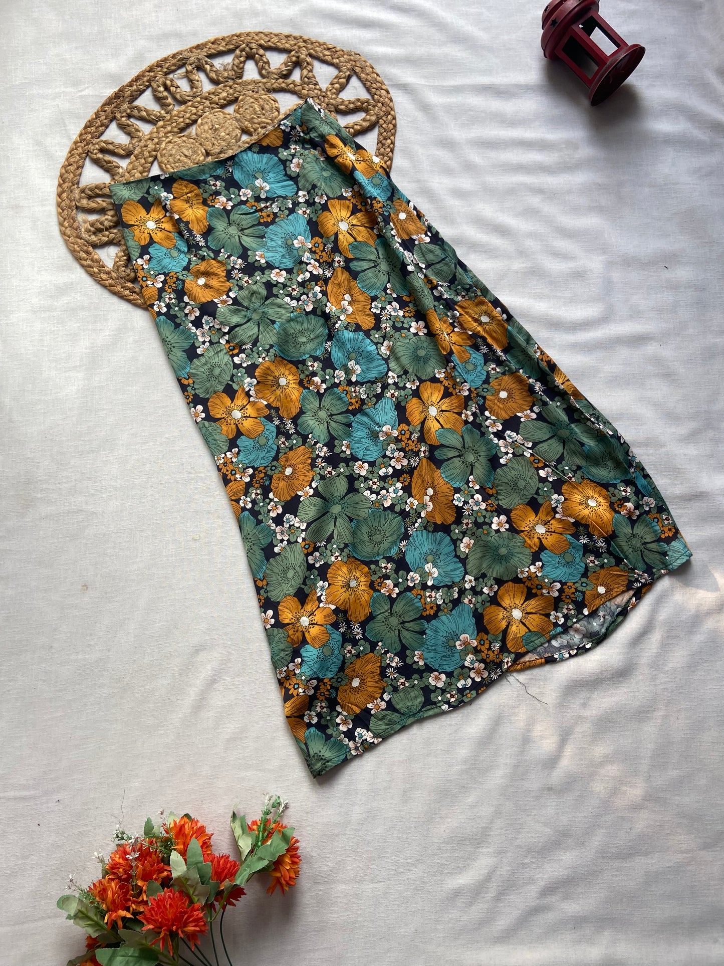 Floral Print Midi Skirt for Women – Multicolor