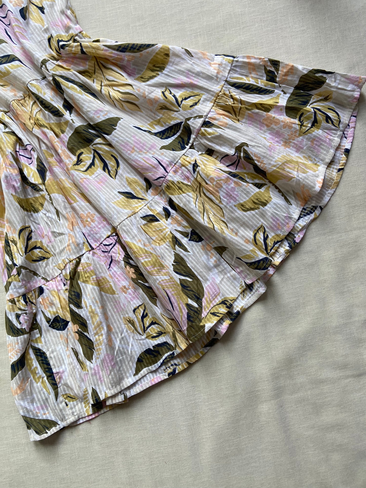 Stripe Print Floral Mini Dress