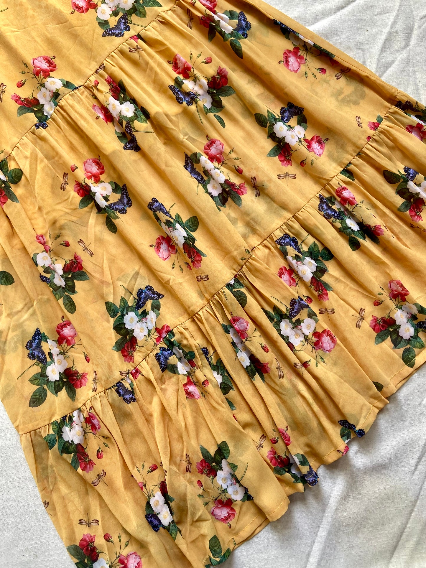 Mustard Floral Maxi Dress