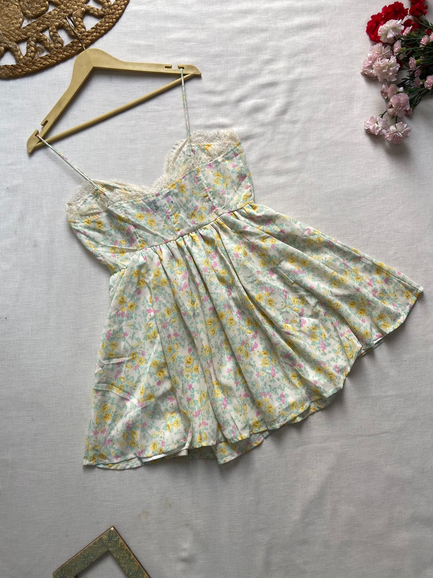 Asos Floral Corset Style Mini Dress