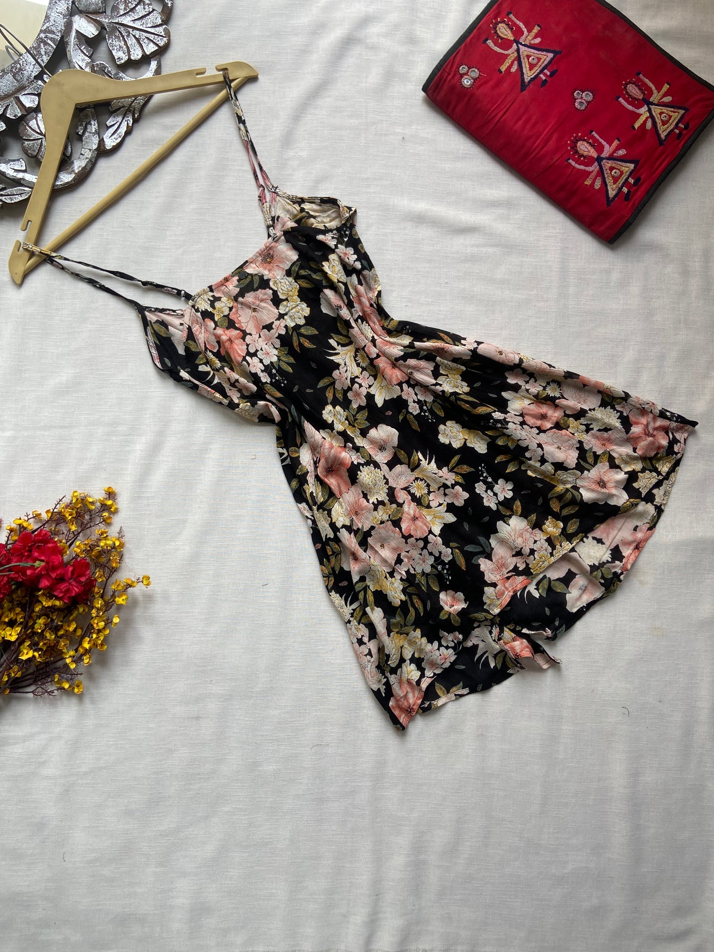 Black Floral Billabong Mini Dress