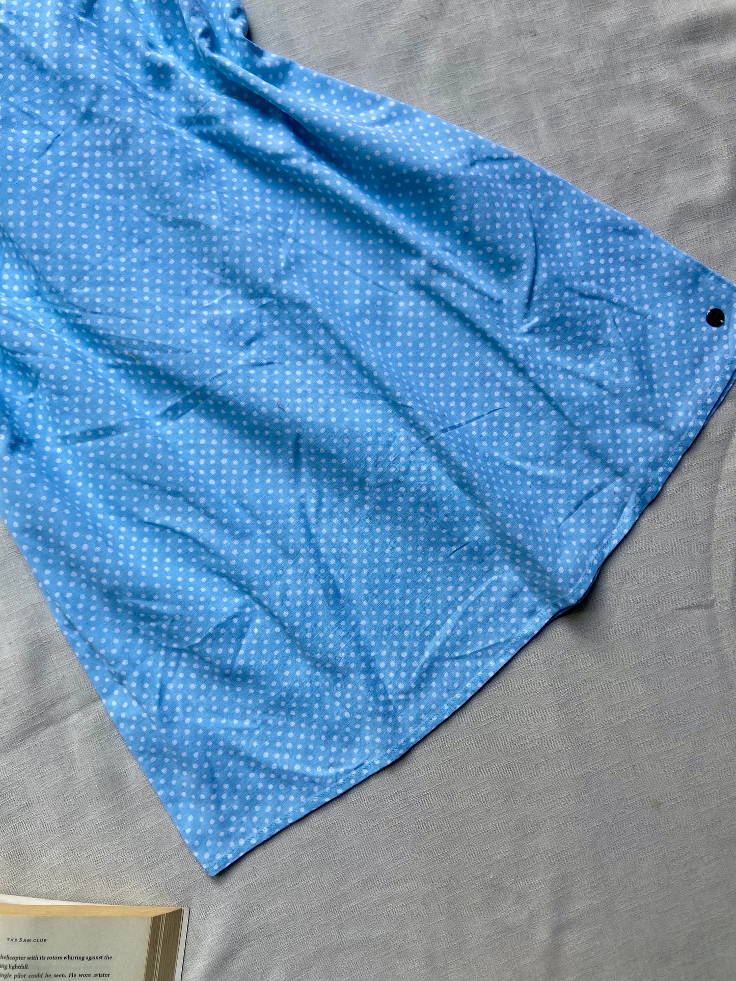 Light Blue Polka Dot Sleeveless Mini Dress