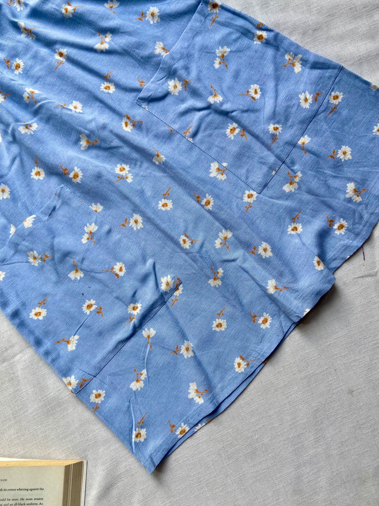 Blue Daisy Print Slip Dress