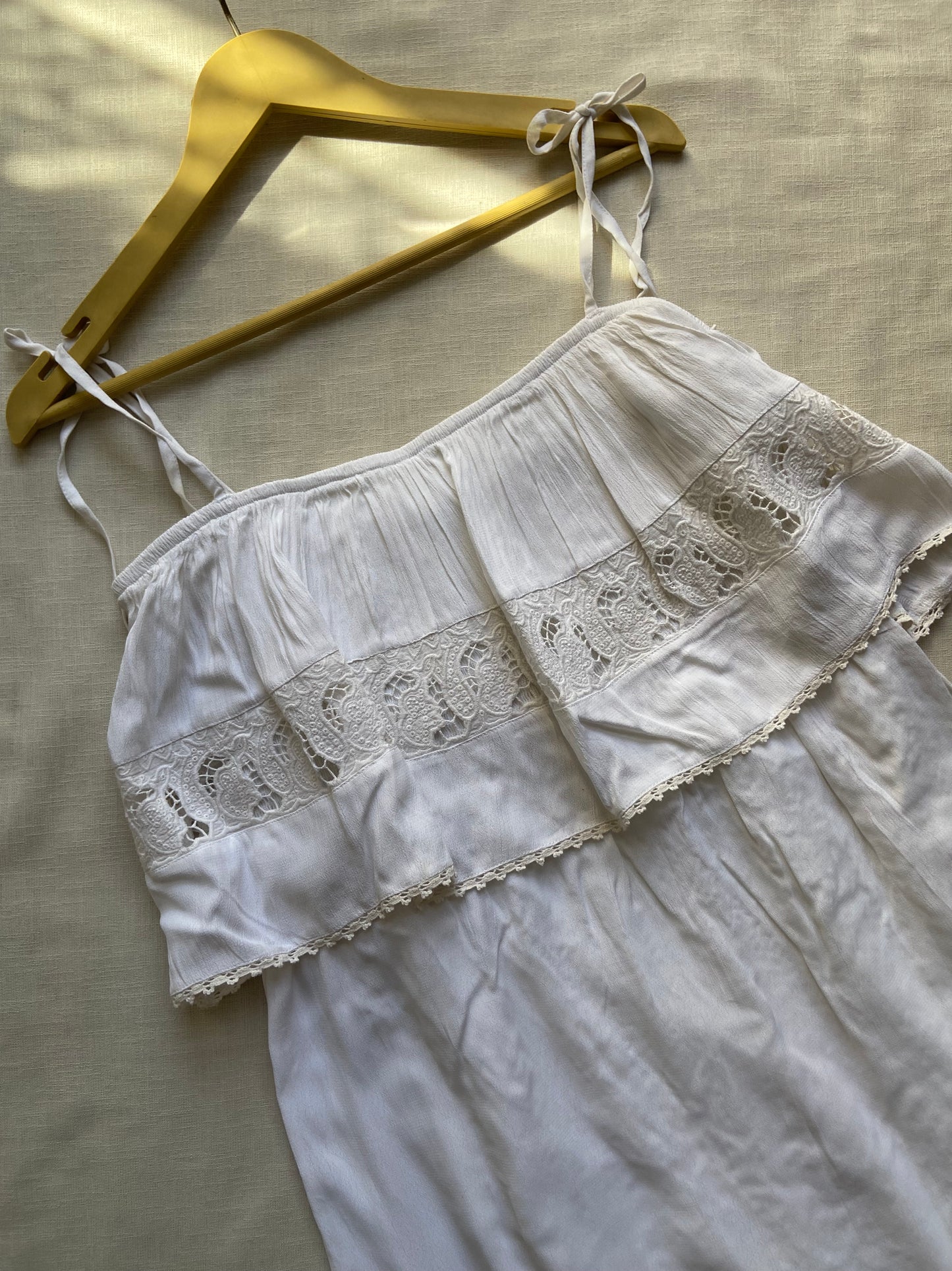 White Strappy Mini Beach Dress