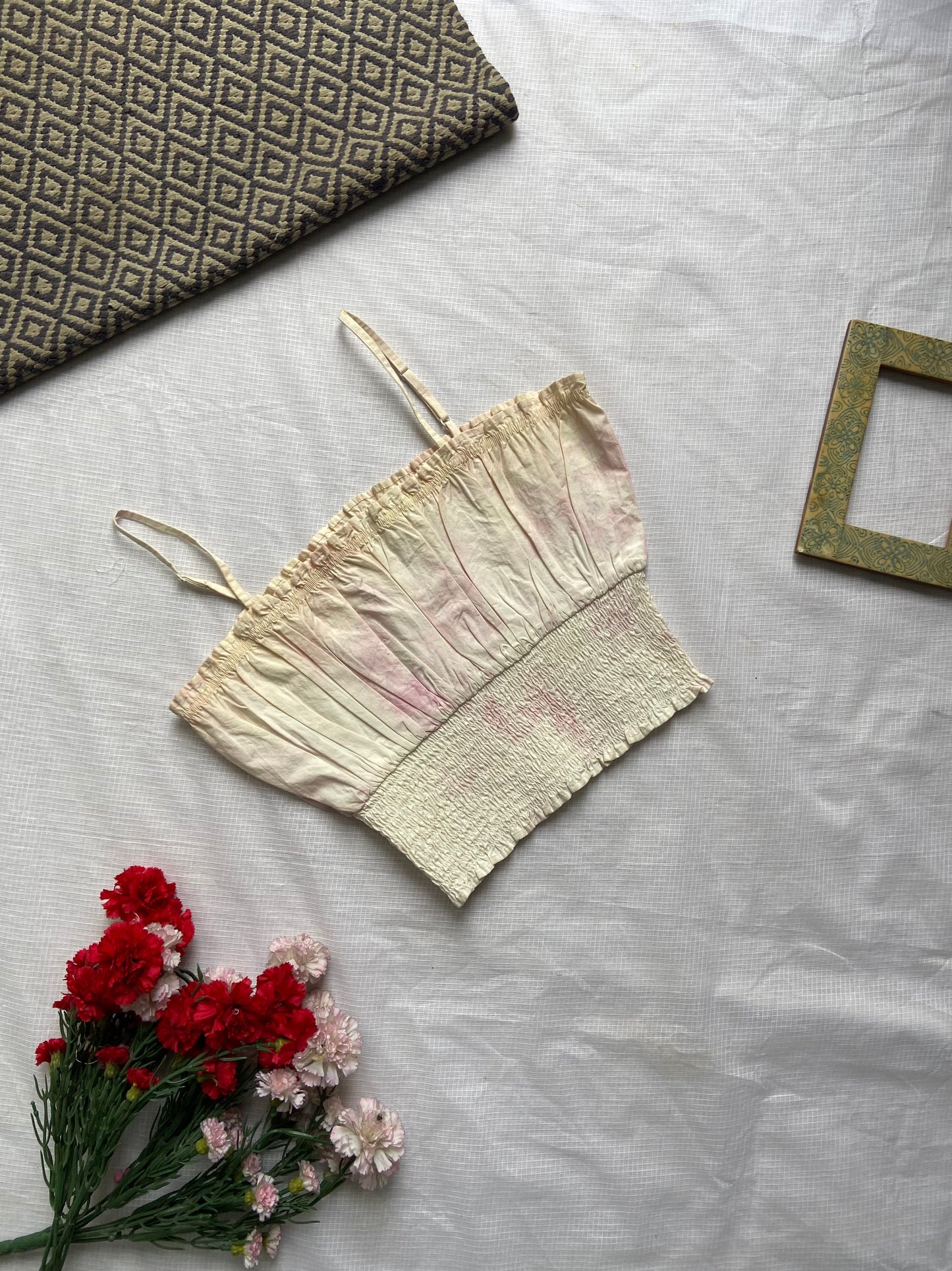 Elegant Smocked Crop Top with Adjustable Straps