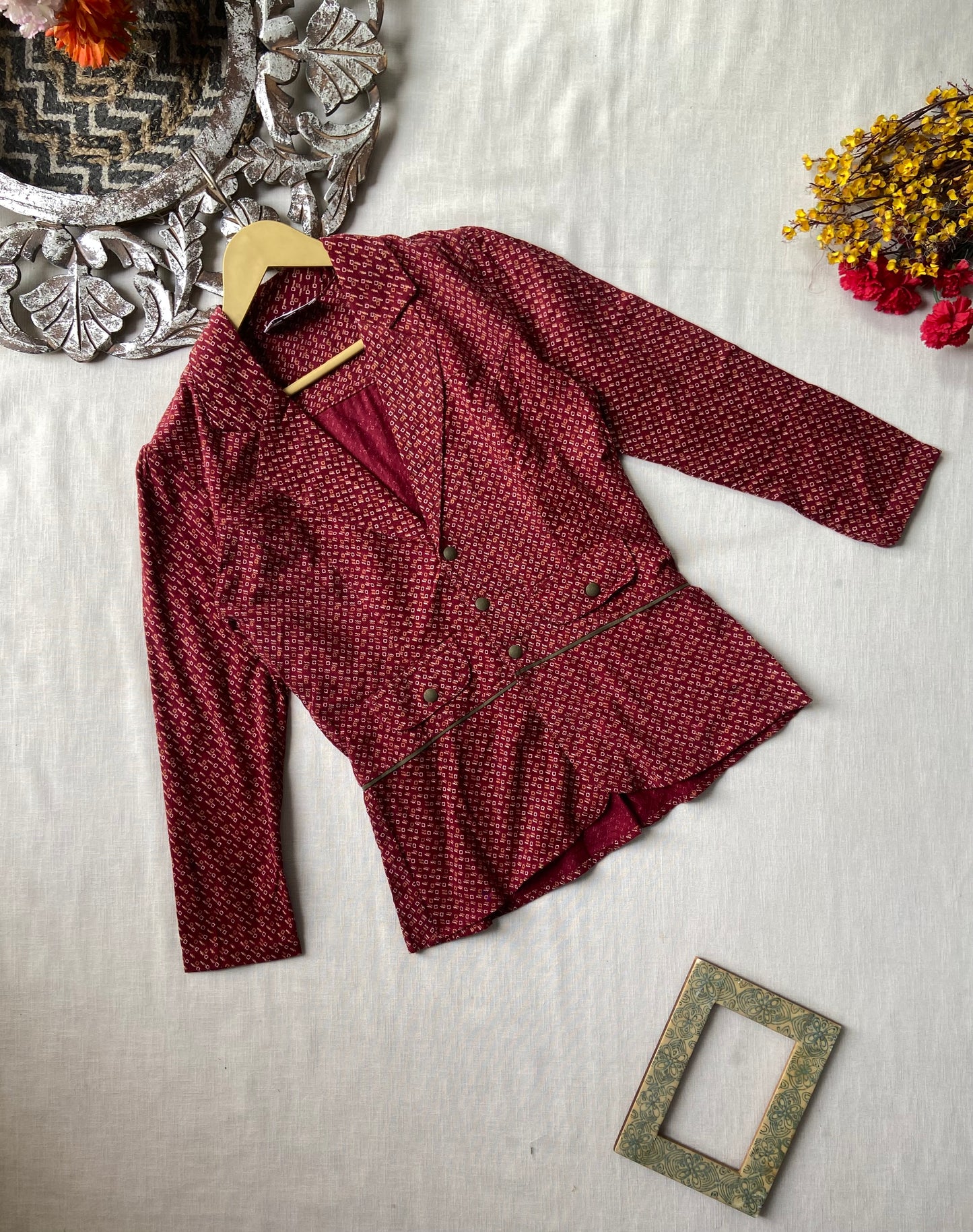 Coat Collar Full Sleeve Top