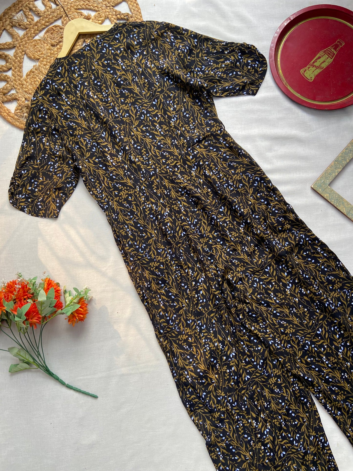 Women's Black Floral Printed Jumpsuit