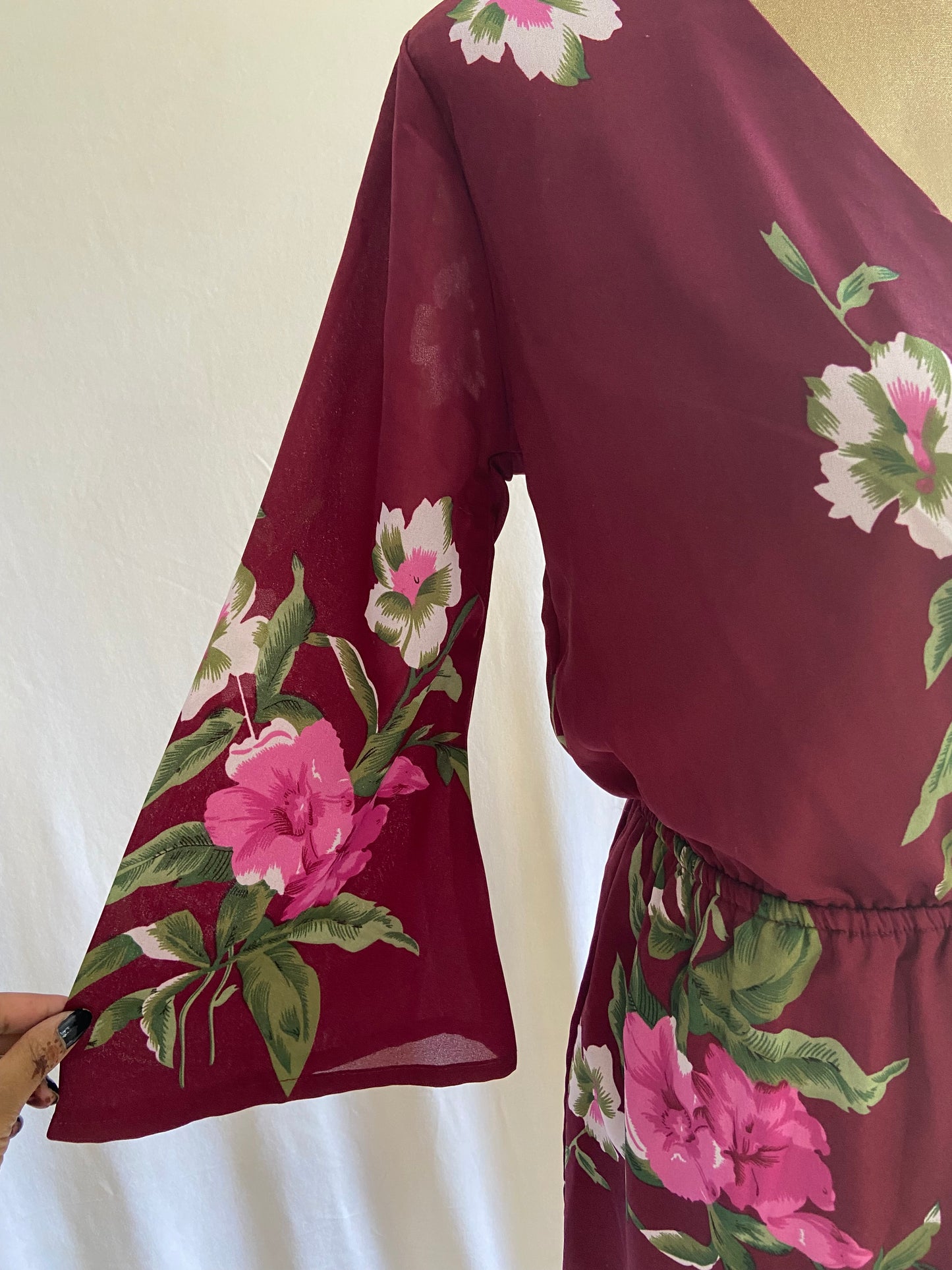 Women's Floral Wrap V-Neck Romper