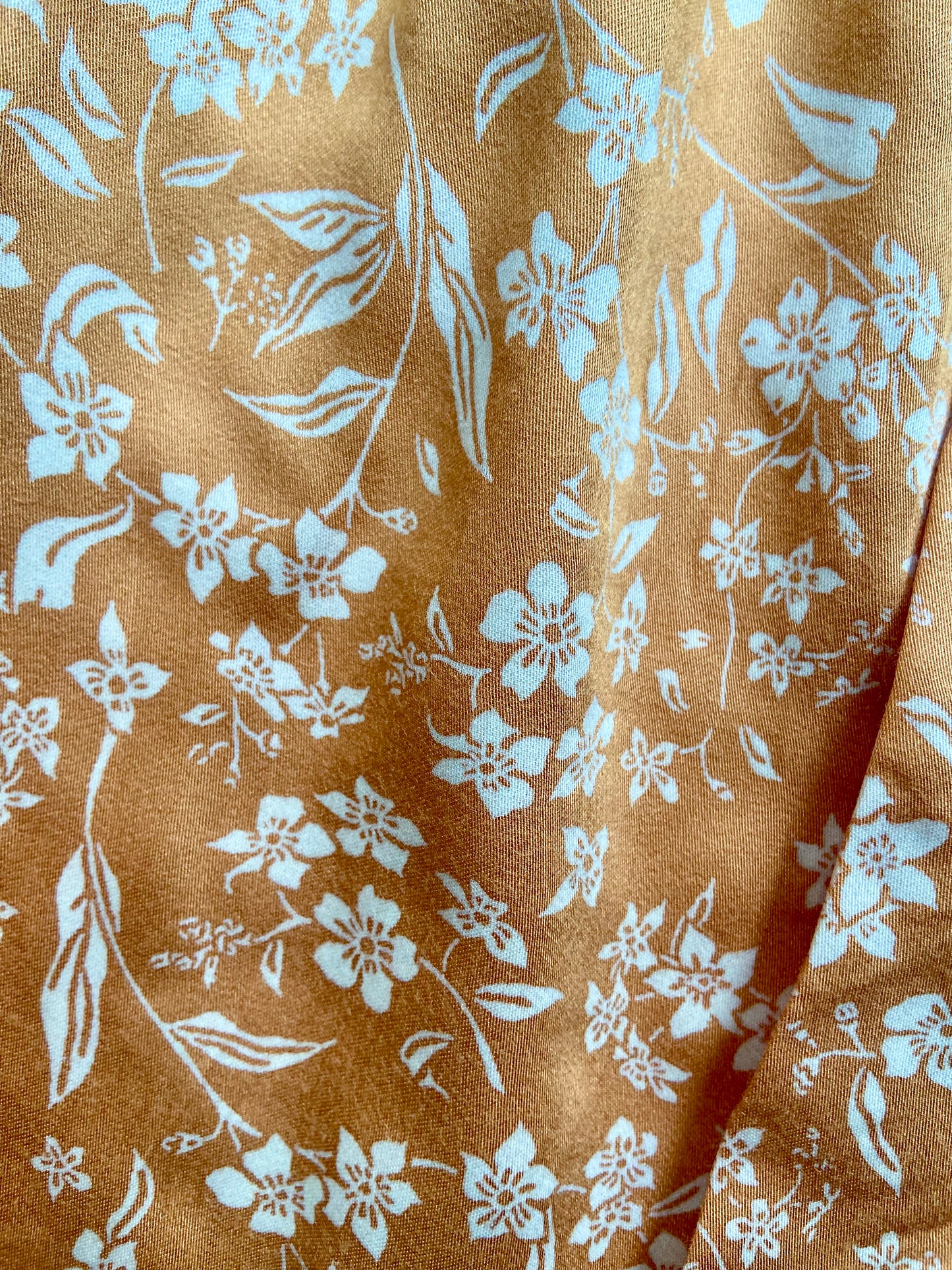 MUSTARD FLORAL WRAP TOP