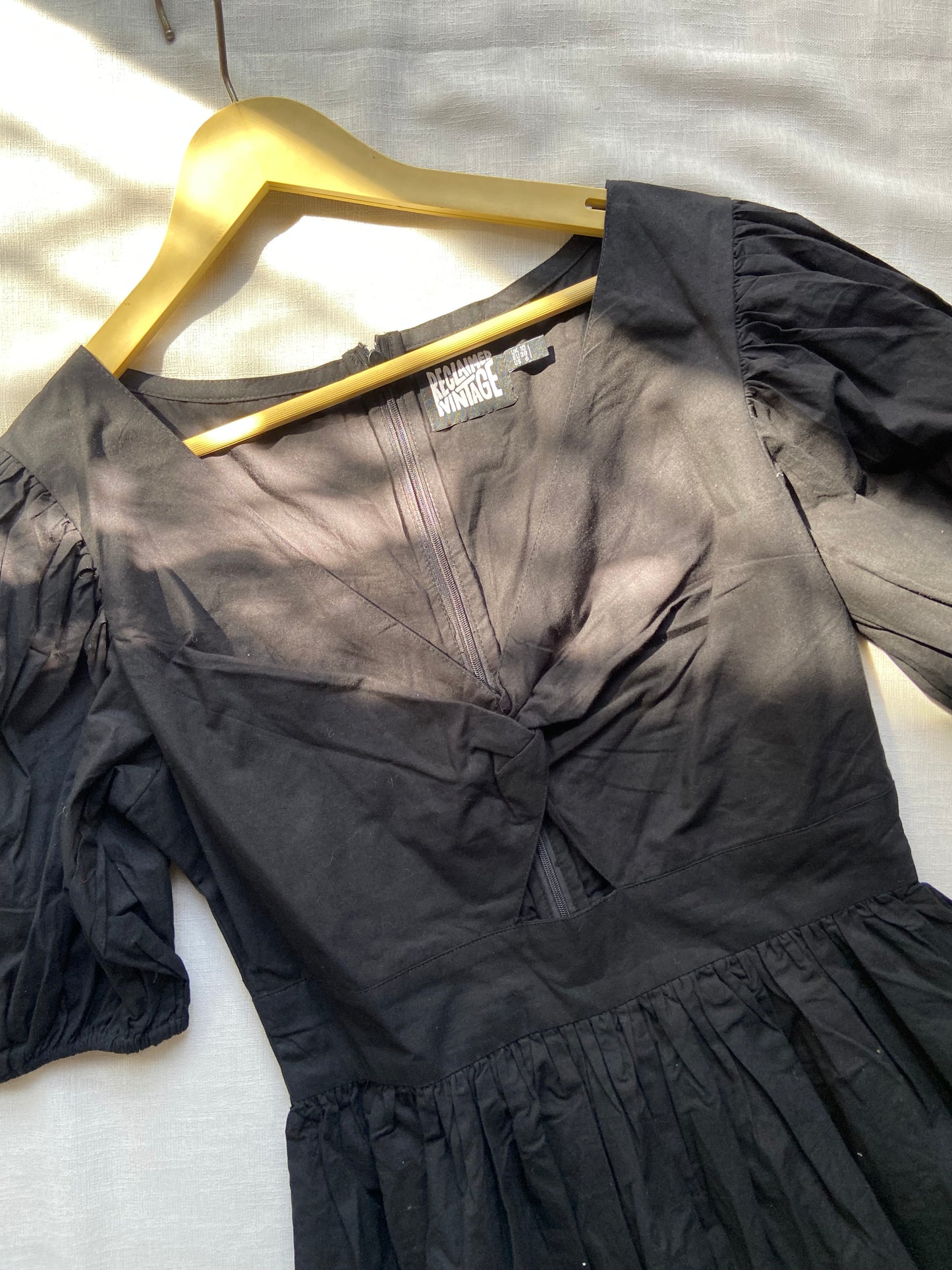 Black Fit & Flare Puff Sleeve Dress