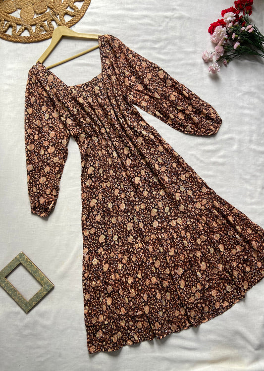 Brown And Beige Billabong Maxi Dress