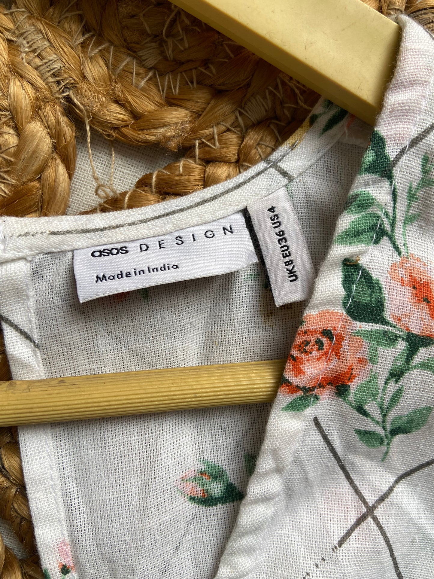 Women’s White Floral Printed Jumpsuit with Puff Sleeves