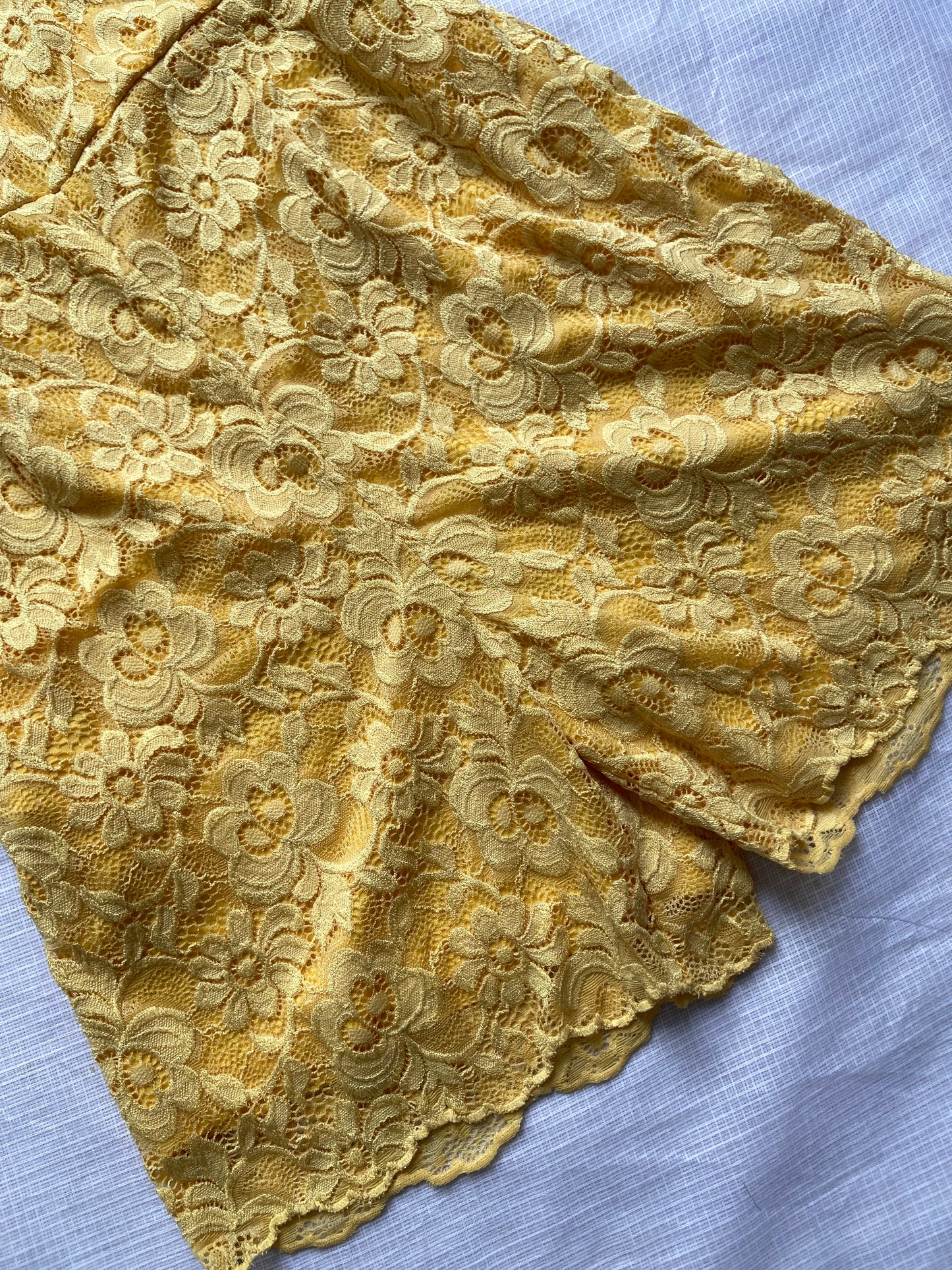 Yellow Lace Long Sleeve Romper for Women