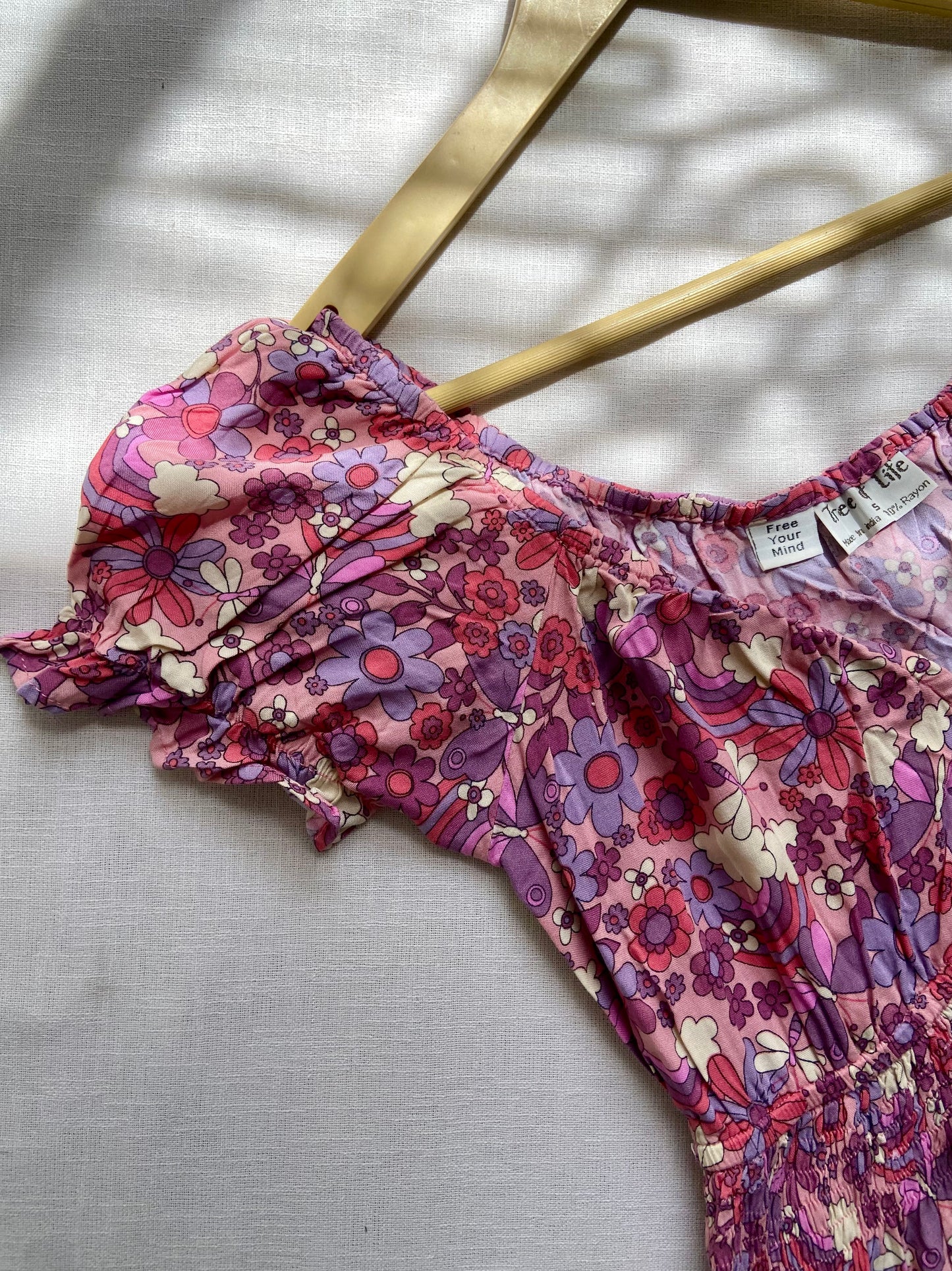 Pink Floral Mini Dress