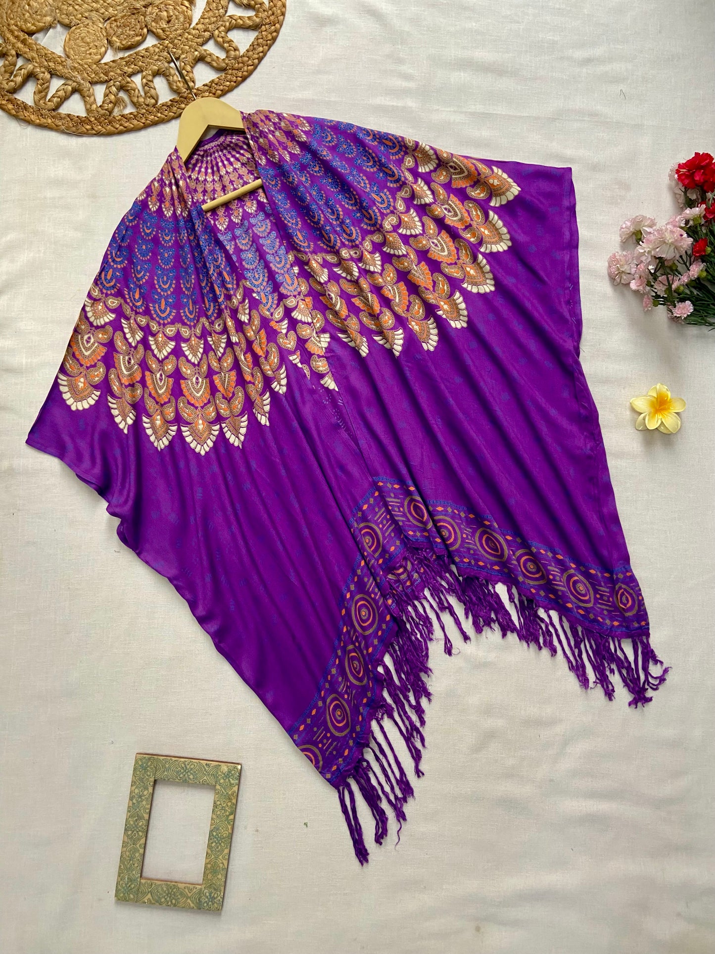 PURPLE BOHO MIDI LENGTH SHRUG