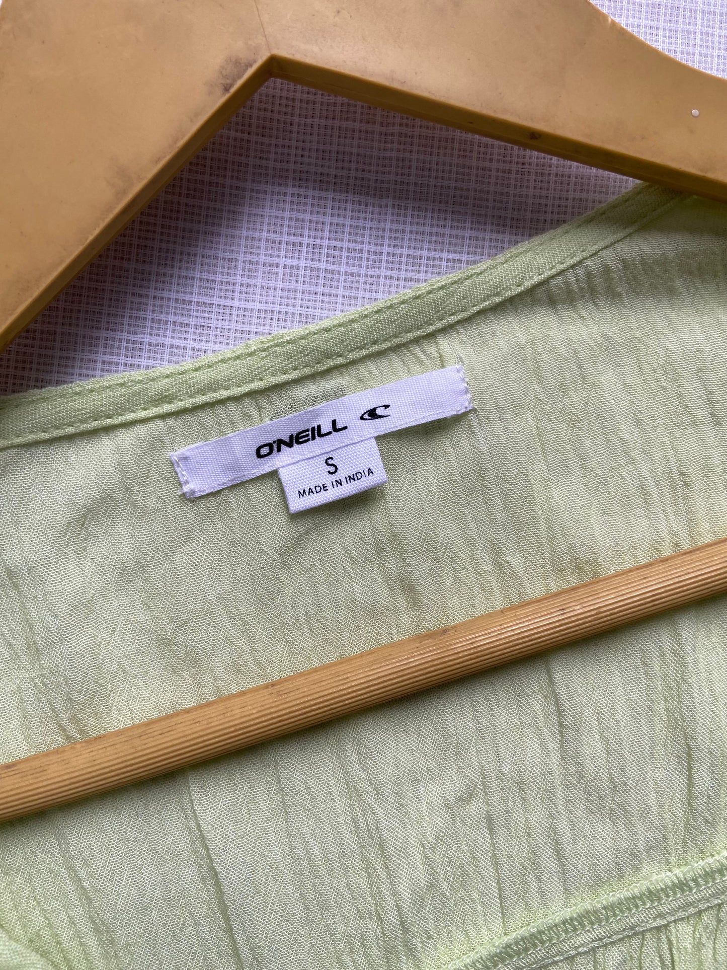 Lime Green Wrap Front Long Sleeve Crop Top